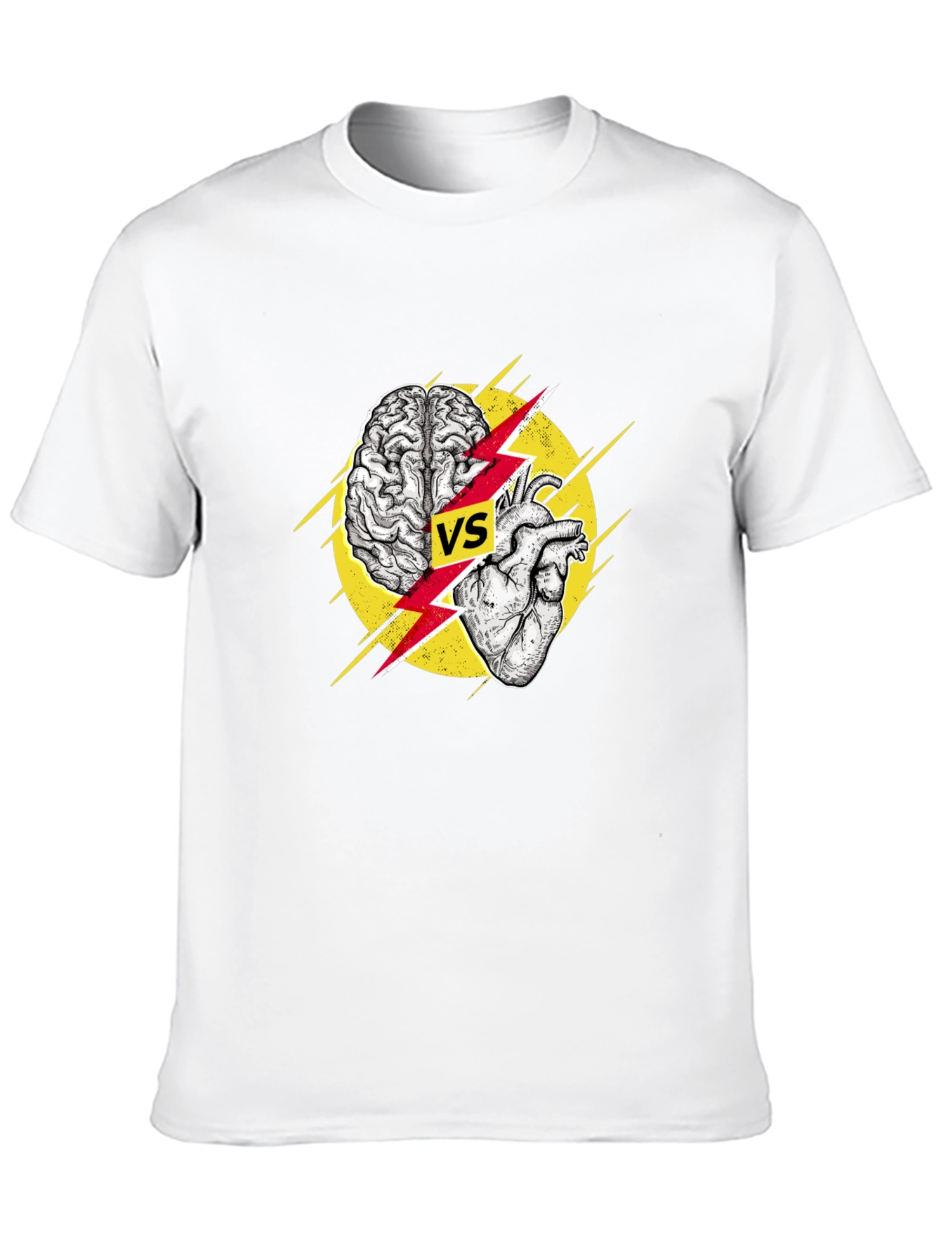 Black Brain vs Heart Graphic T-Shirt - Logic Meets Passion view 10