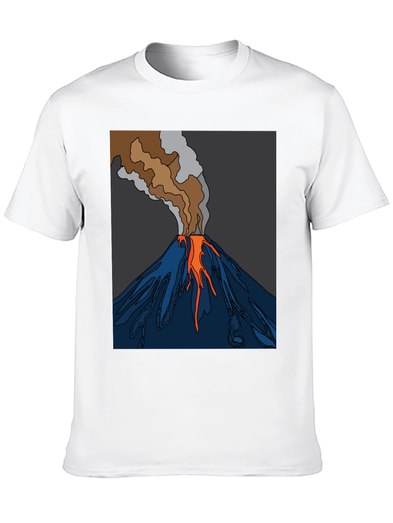 Black Volcano Graphic T-Shirt - Black Crew Neck Tee view 10