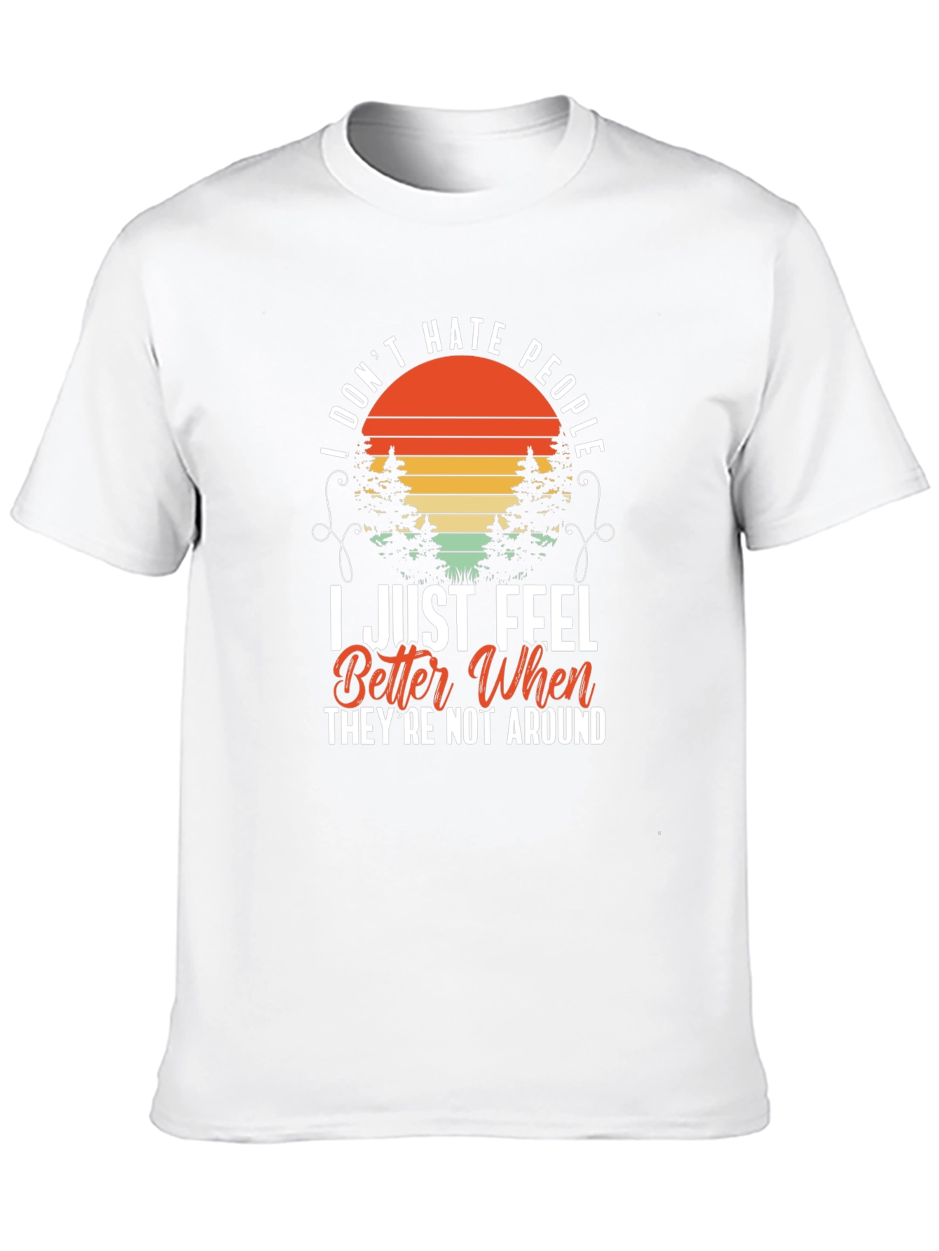 Black I Don't Hate People T-Shirt - Introvert Humor Tee view 10