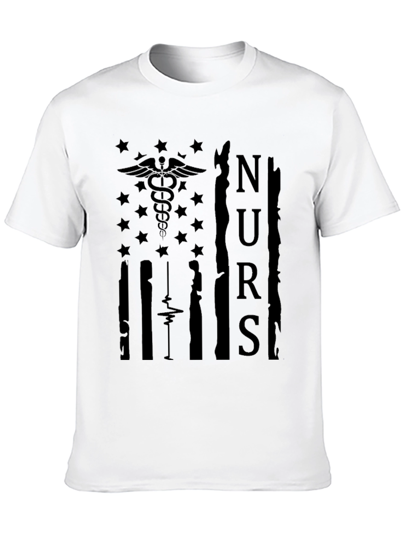 Black Nurse Flag Graphic Tee - Black view 10