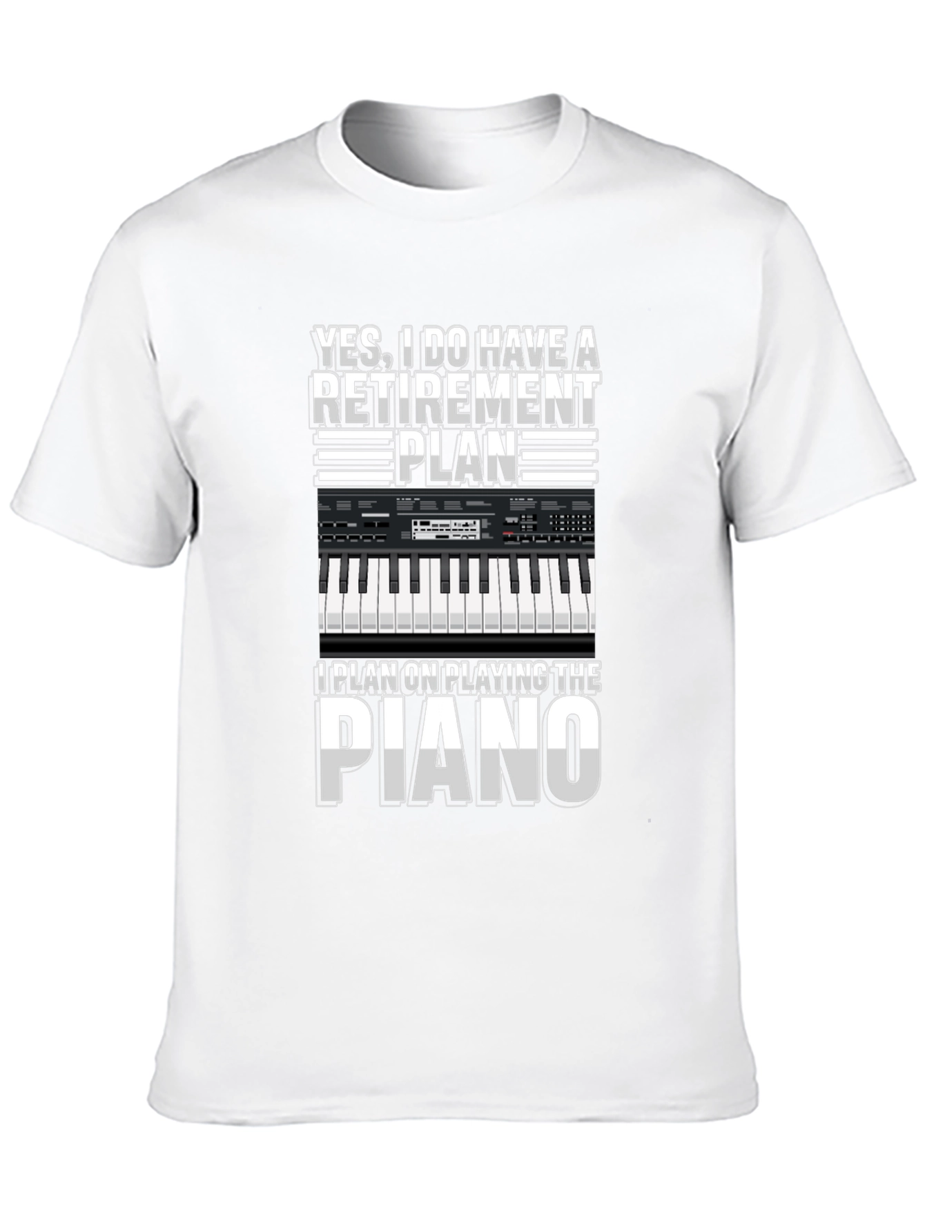 Black Retirement Plan Piano T-Shirt view 10