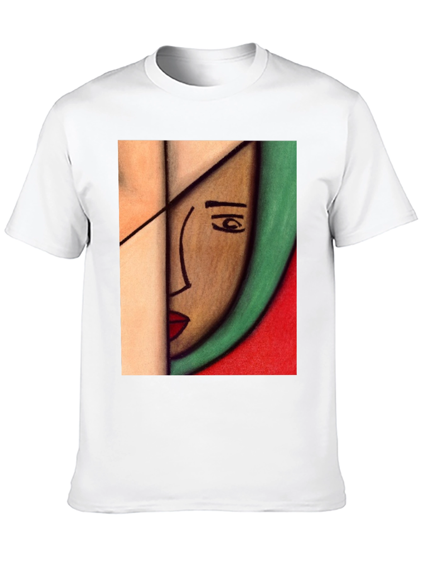 Black Abstract Art Face T-Shirt view 10