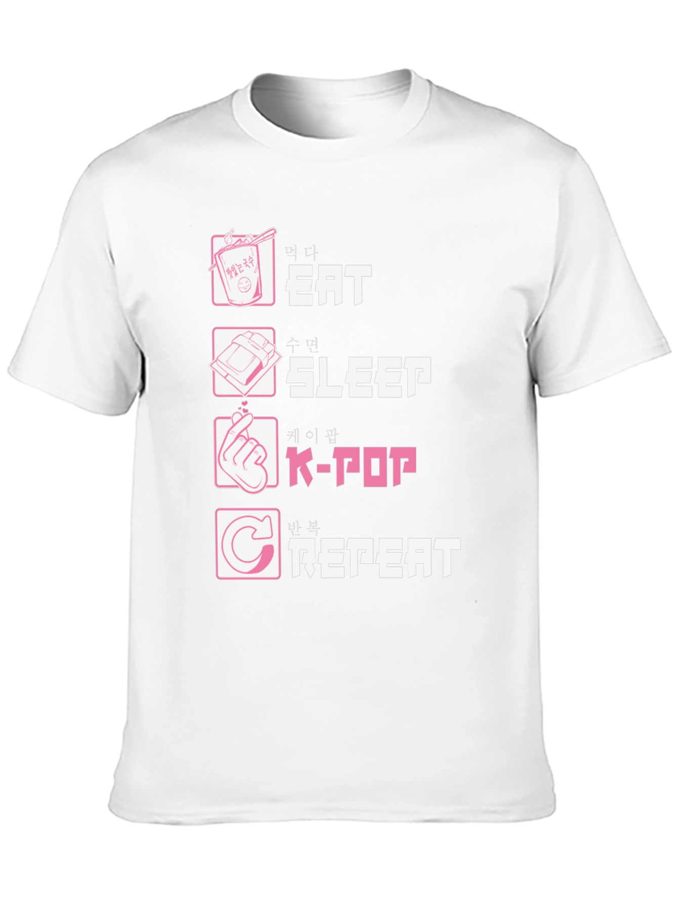 Black Eat Sleep K-Pop Repeat Black Graphic Tee view 10