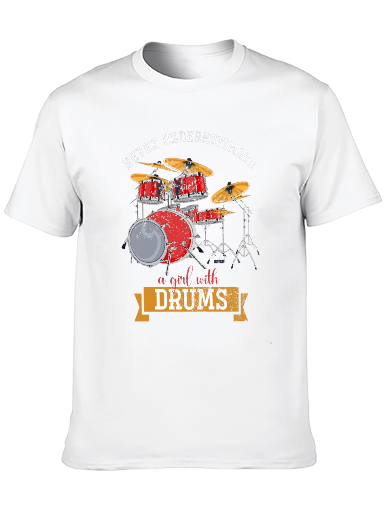 Black Never Underestimate a Girl with Drums T-Shirt view 10