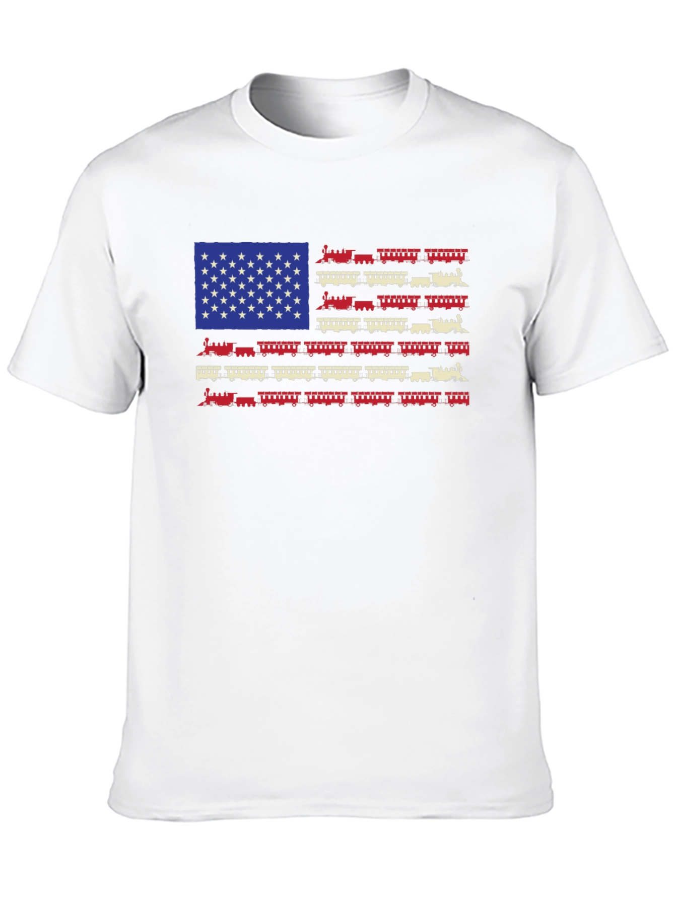 Black American Flag Train Graphic Tee view 10