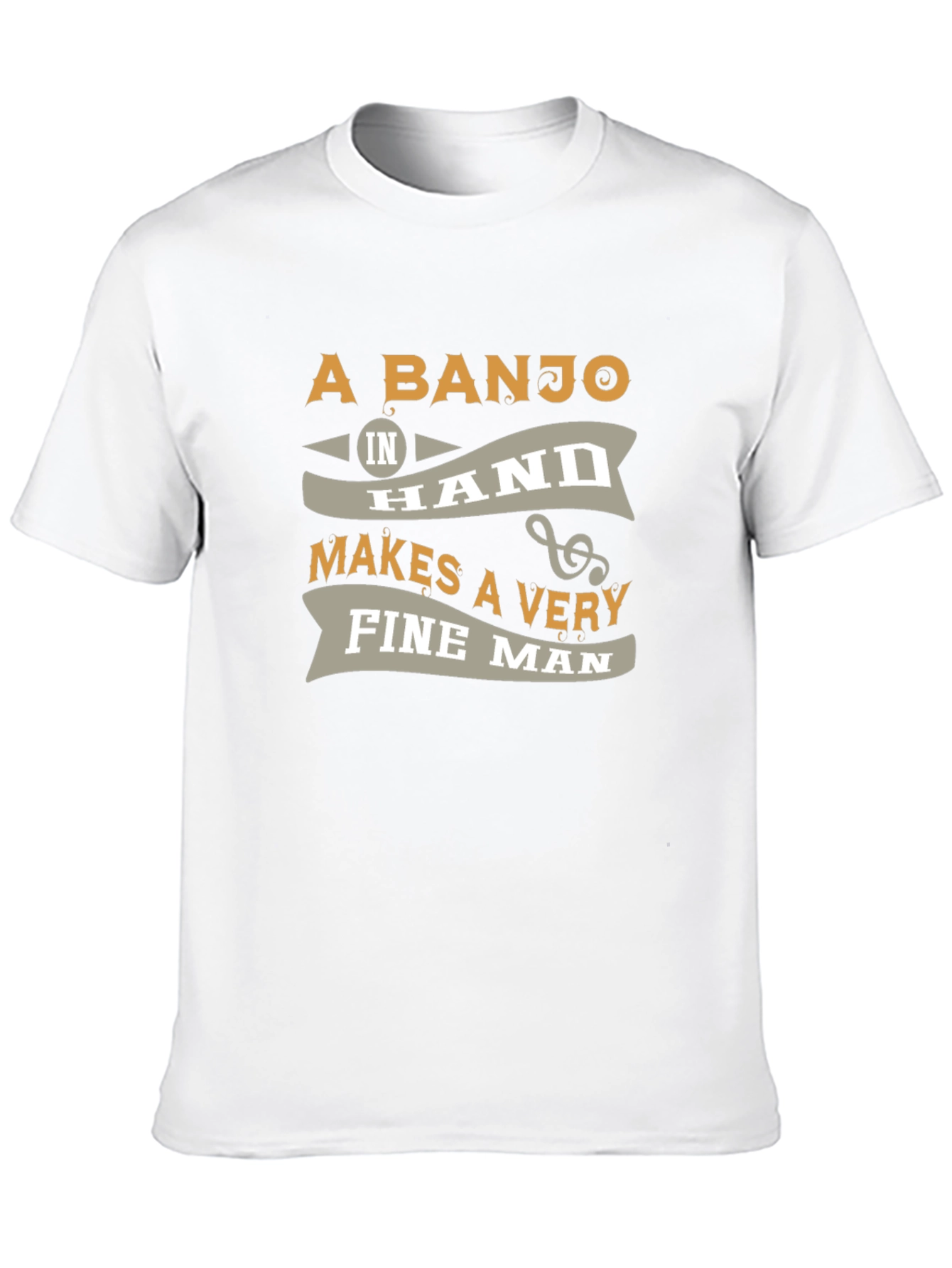Black Banjo Lover T-Shirt: A Banjo In Hand Makes A Very Fine Man view 10