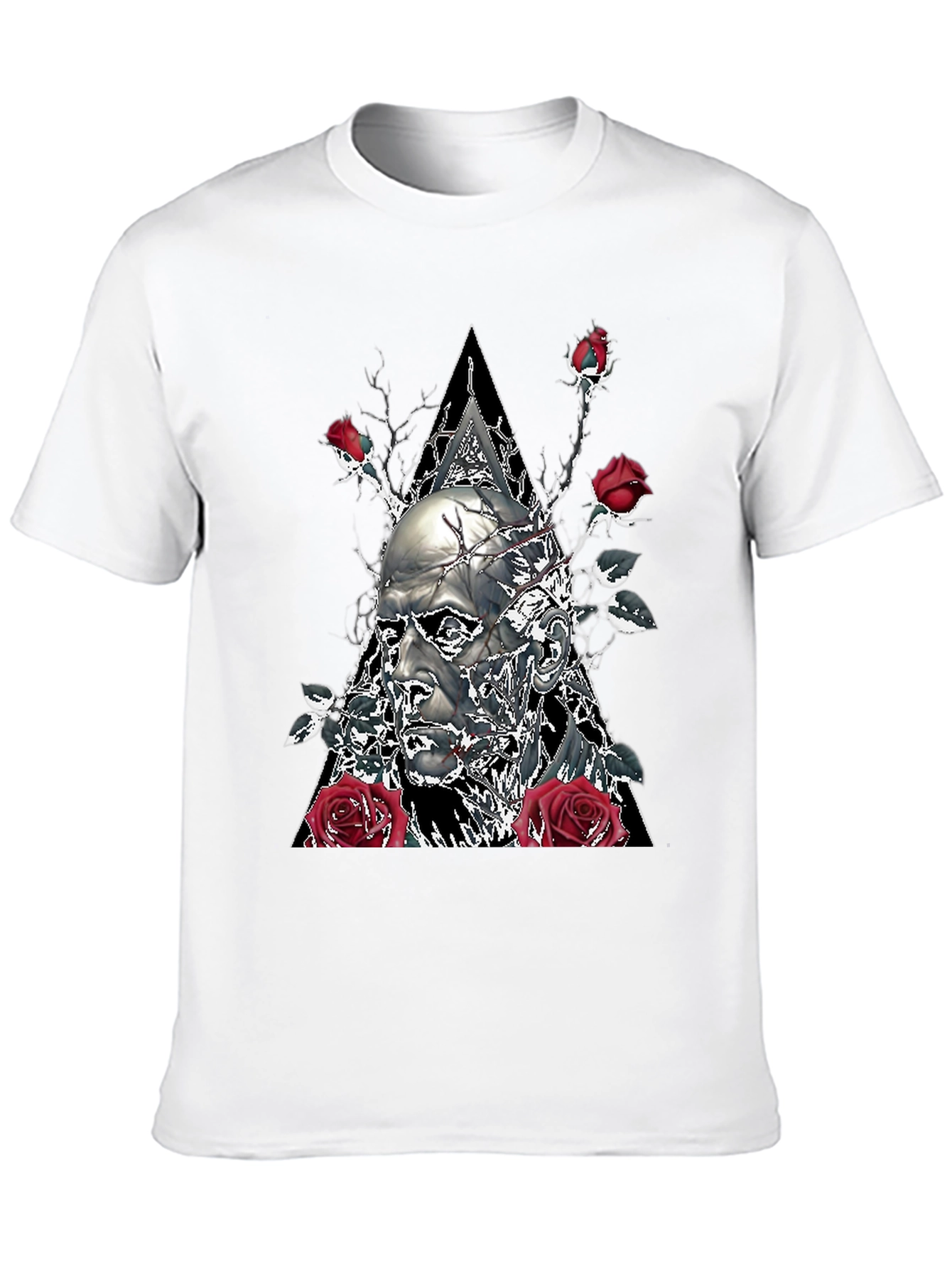 Black Skull & Roses Graphic Tee - Black view 10