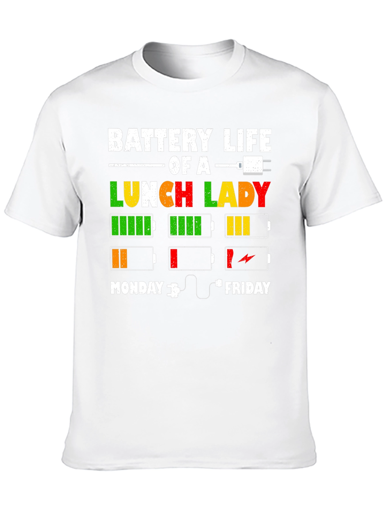 Black Battery Life of a Lunch Lady T-Shirt view 10