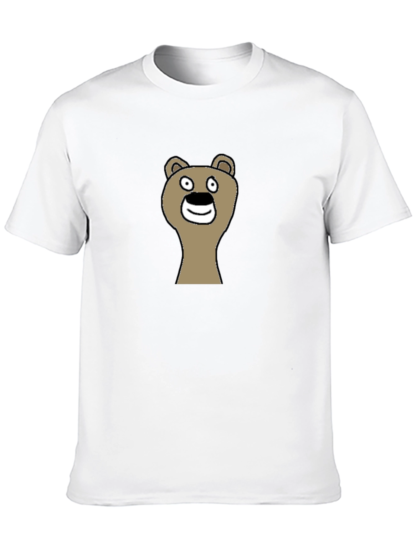 Black Funny Cartoon Bear Graphic Black T-Shirt view 10