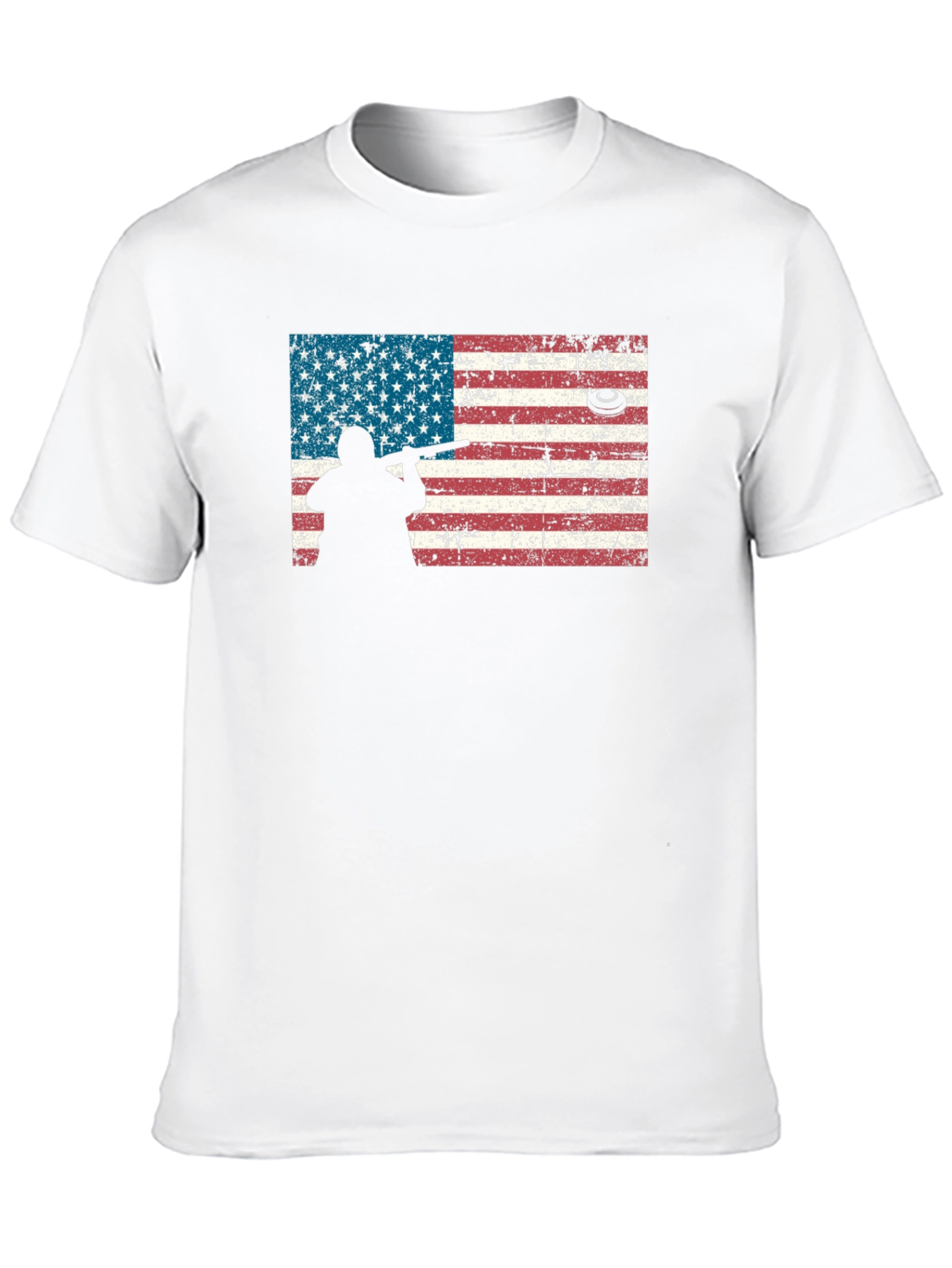 Black American Flag Skeet Shooting T-Shirt view 10