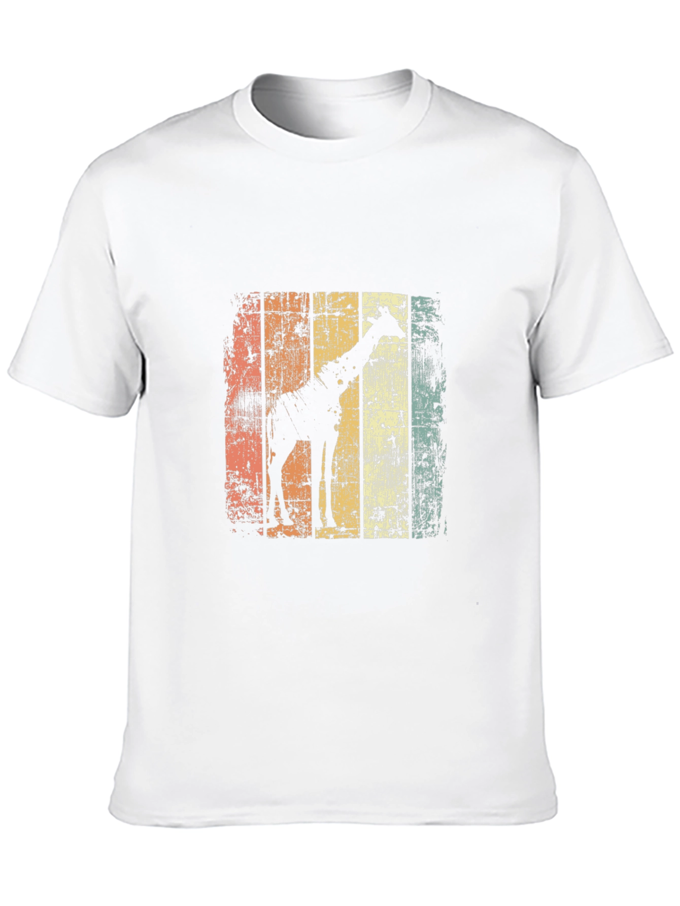 Black Giraffe Silhouette Distressed T-Shirt view 10