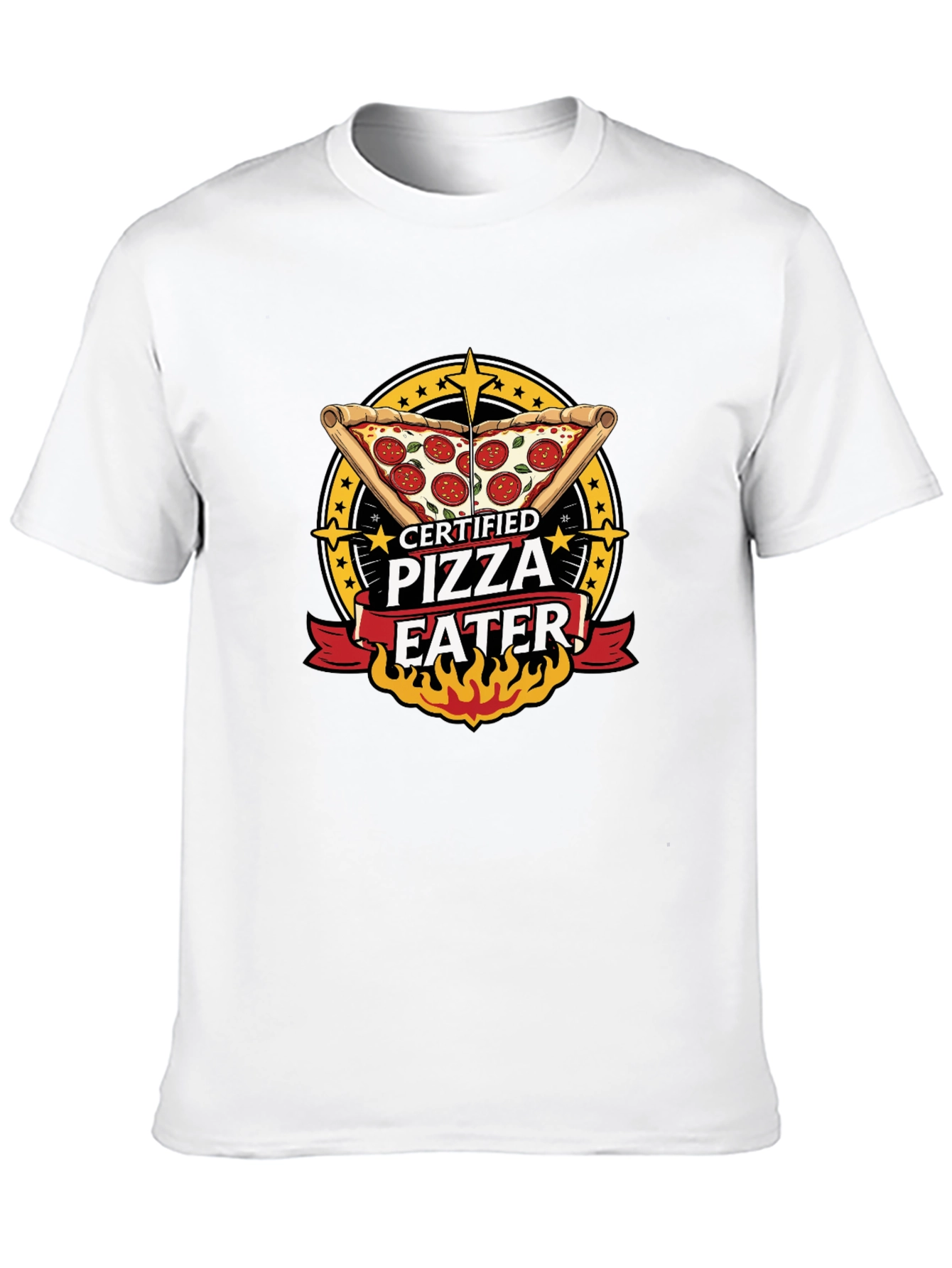 Black Certified Pizza Eater Graphic Tee - Fun Foodie Shirt view 10