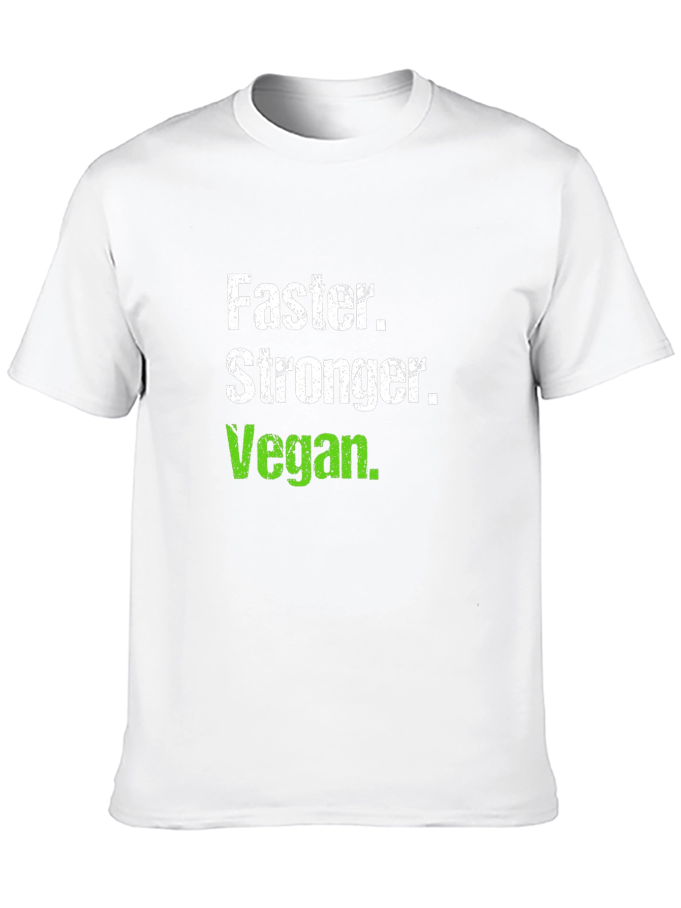 Black Faster Stronger Vegan T-Shirt - Black Crew Neck view 10