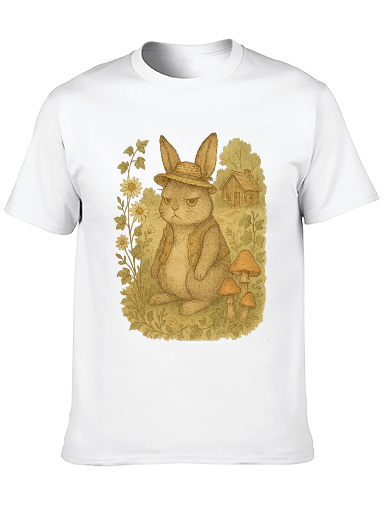 Black Grumpy Rabbit T-Shirt - Funny Animal Tee view 10