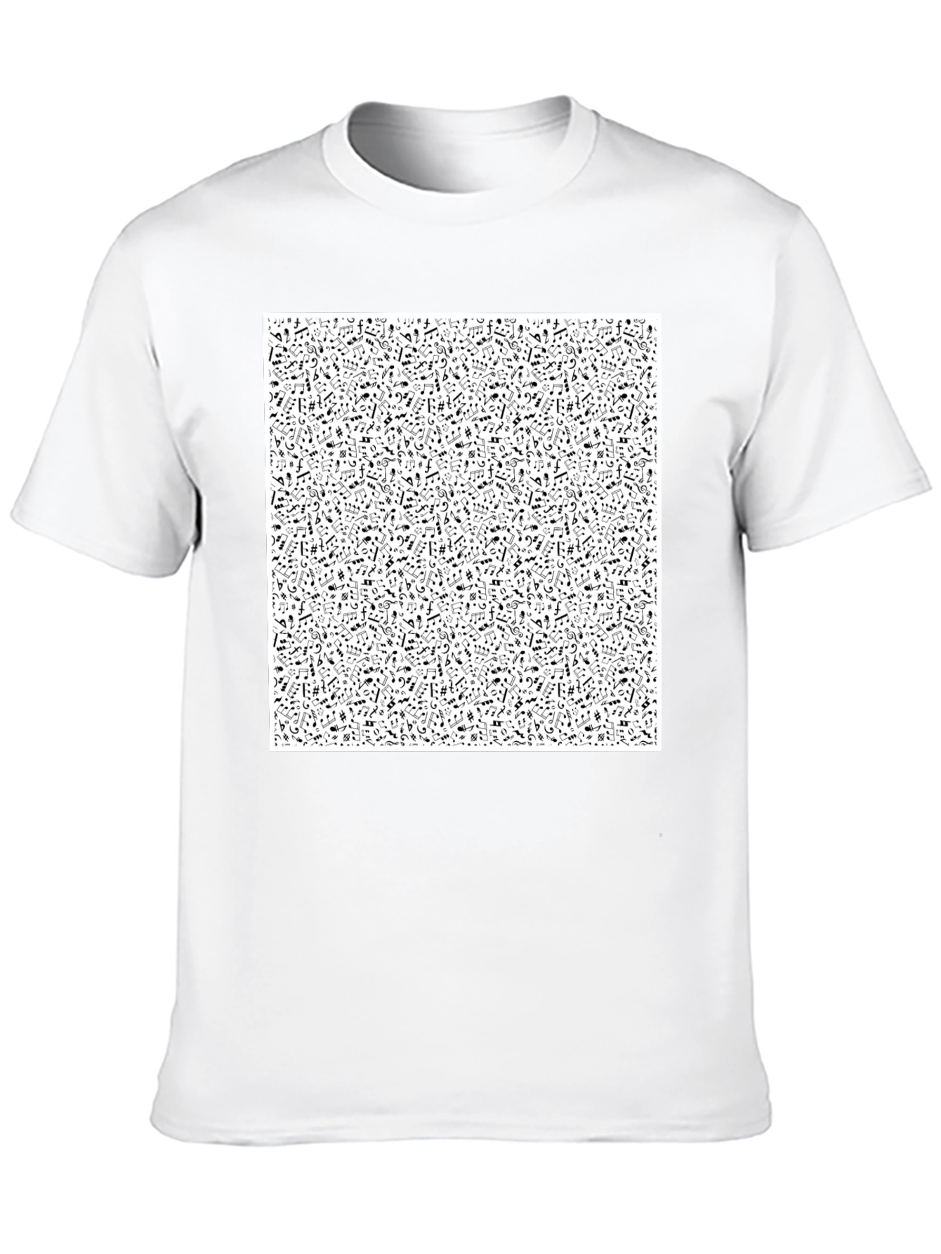 Black Music Notes T-Shirt - Black view 10