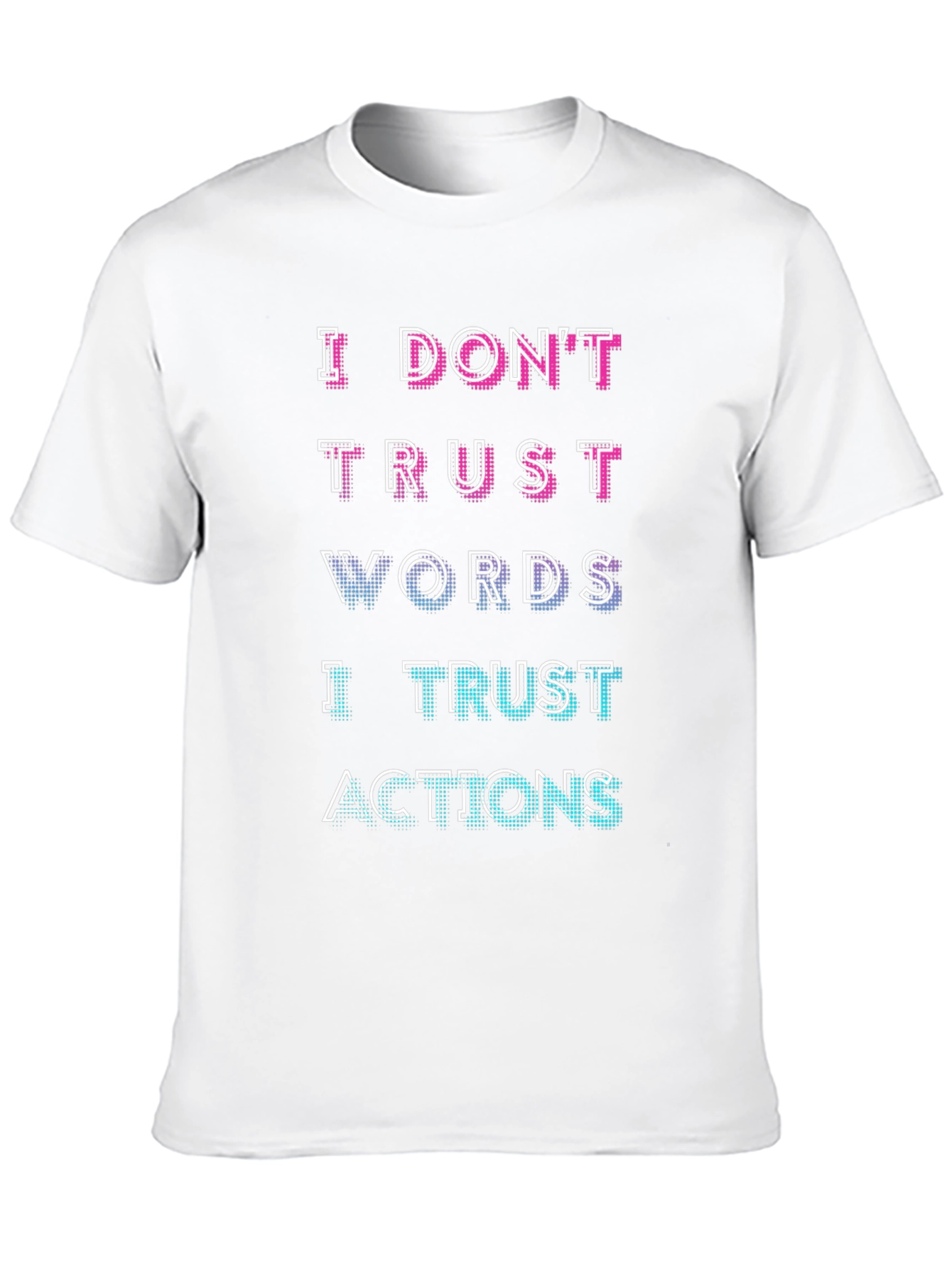 Black Trust Actions Tee - Motivational Graphic T-Shirt view 10