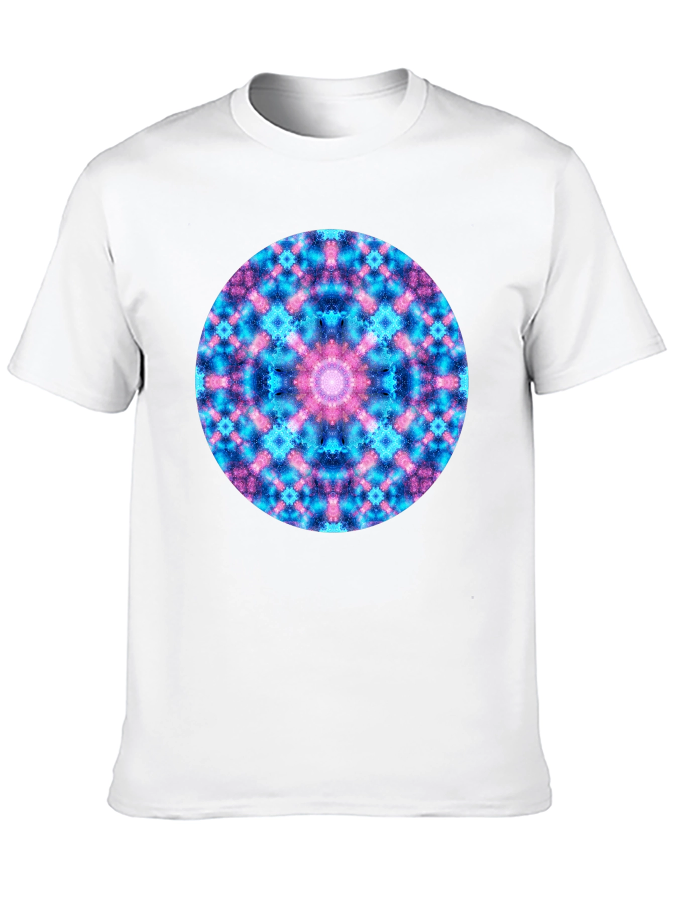 Black Cosmic Mandala T-Shirt - Colorful Geometric Design view 10