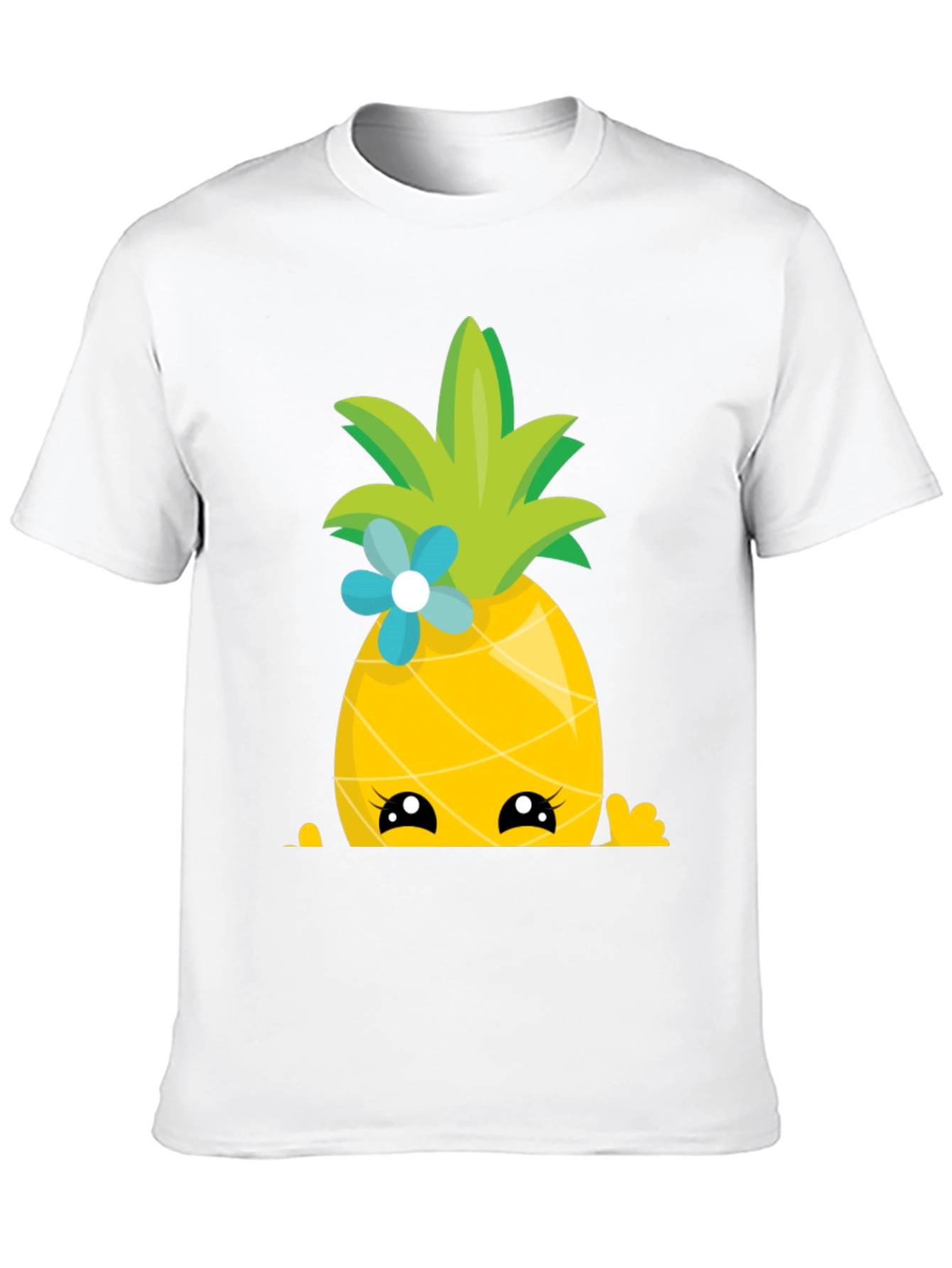Black Cute Pineapple Peekaboo Graphic T-Shirt view 10