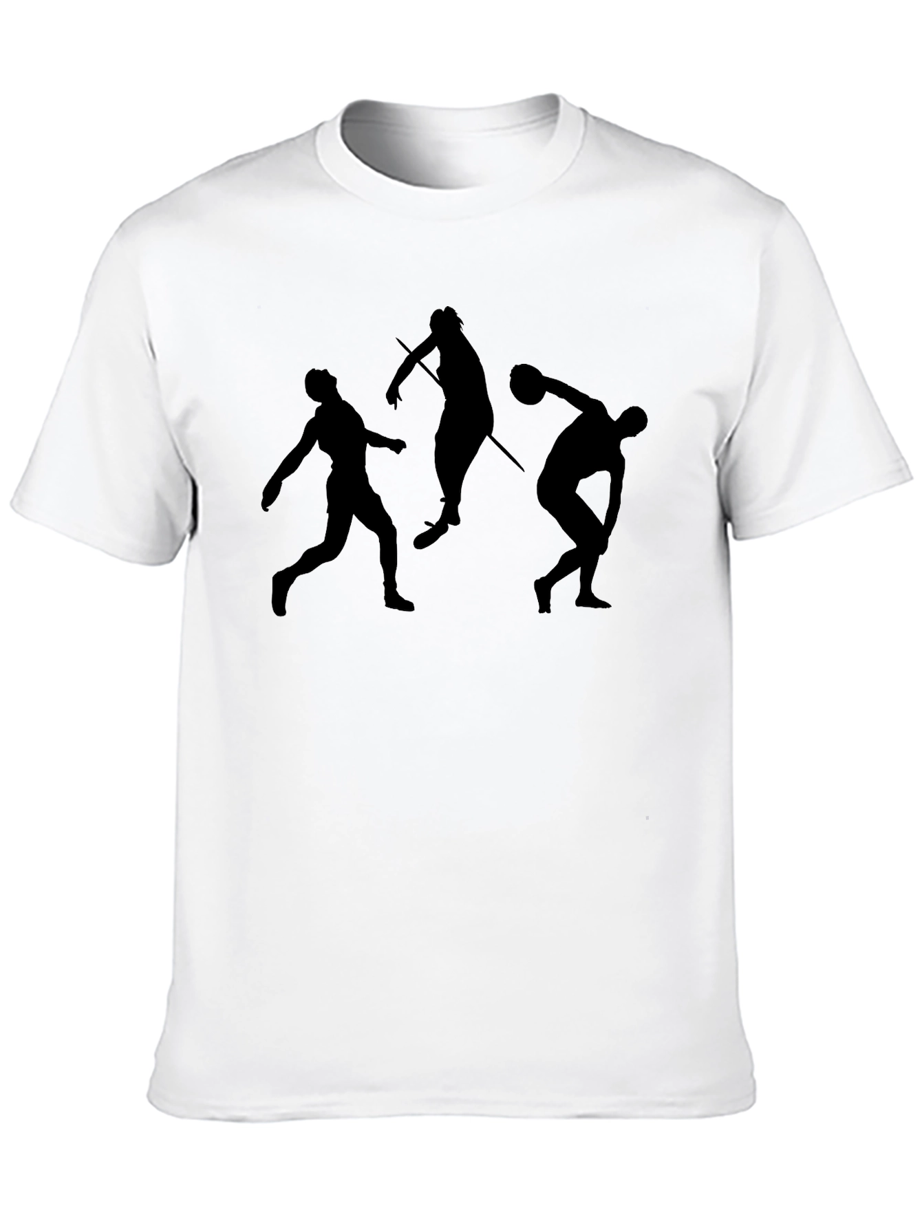 Black Men's Black Graphic Tee - Track & Field Silhouette view 10