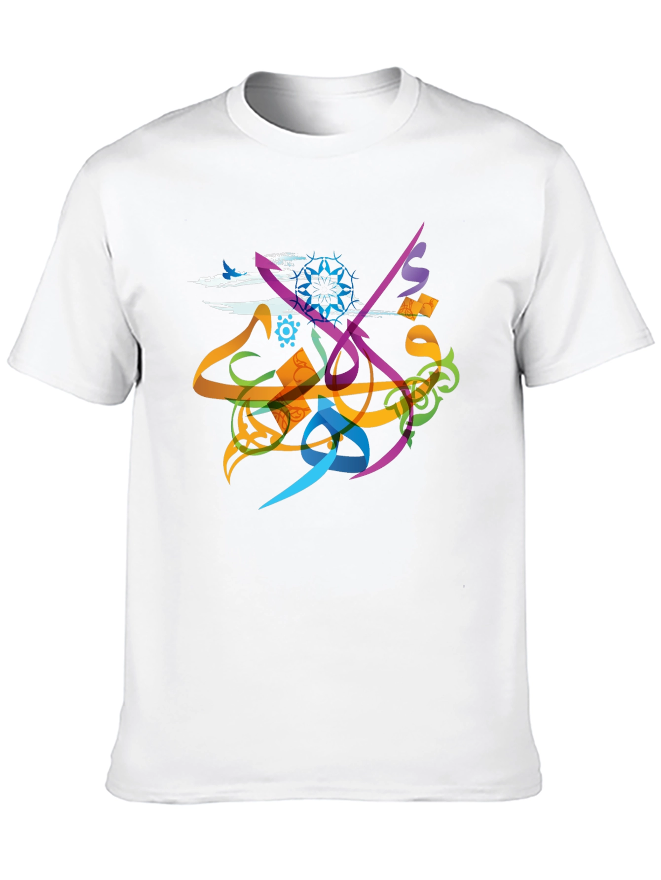 Black Abstract Calligraphy Graphic T-Shirt view 10