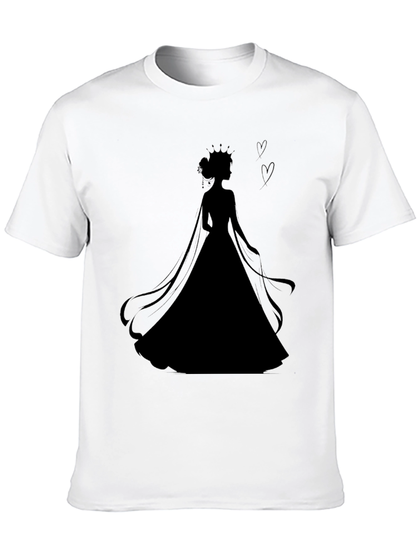 Black Queen Silhouette Black T-Shirt view 10