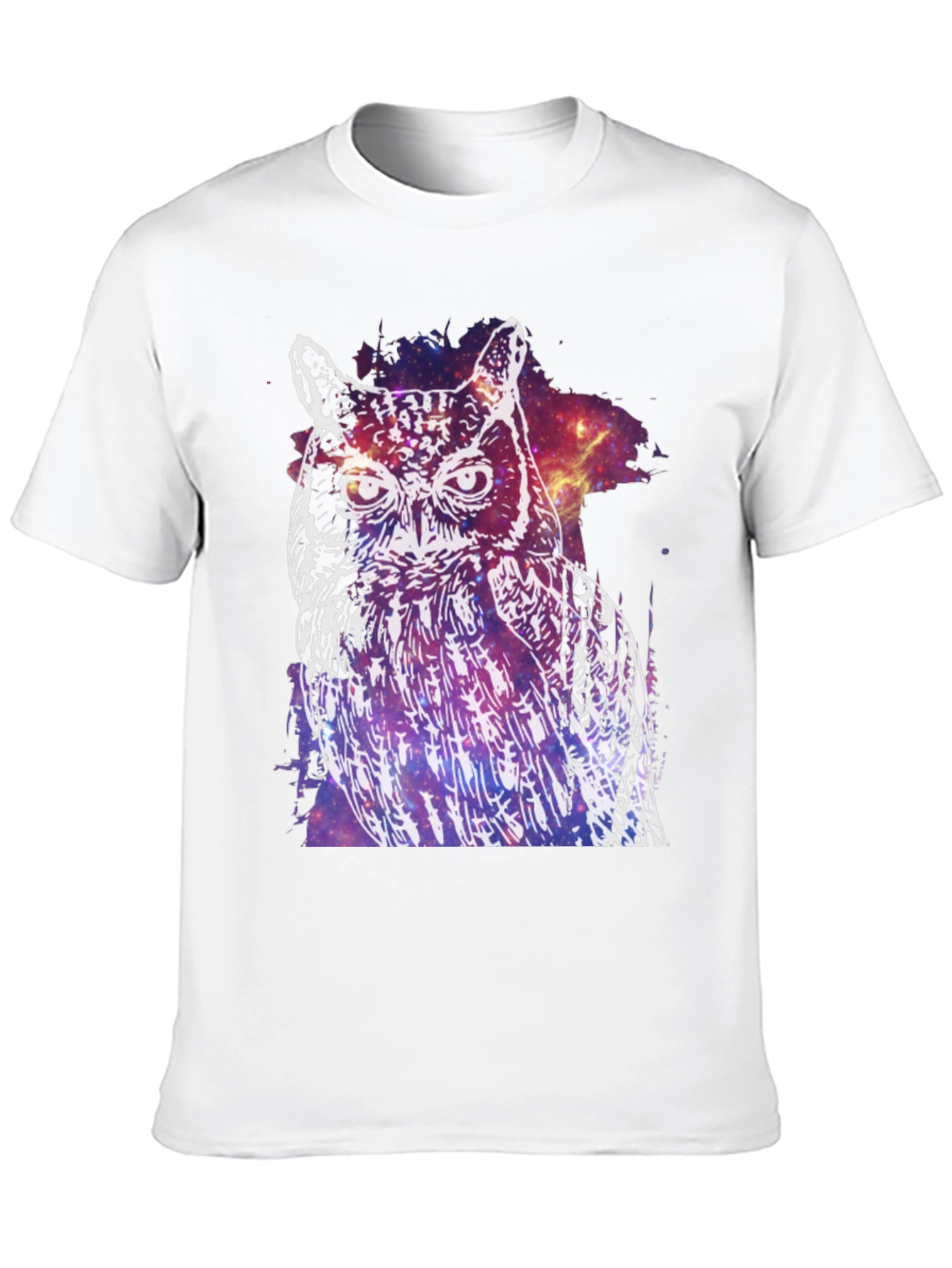 Black Cosmic Owl Graphic T-Shirt - Unisex view 10