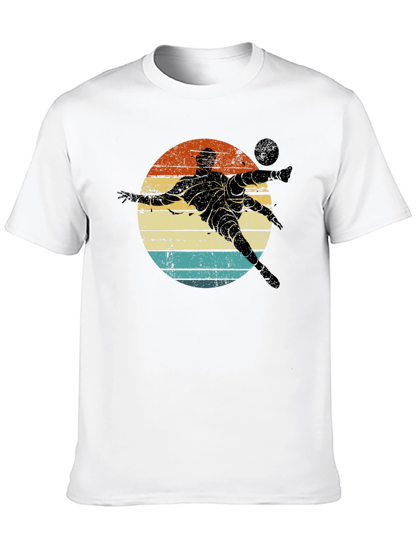Black Retro Soccer Player Graphic T-Shirt view 10