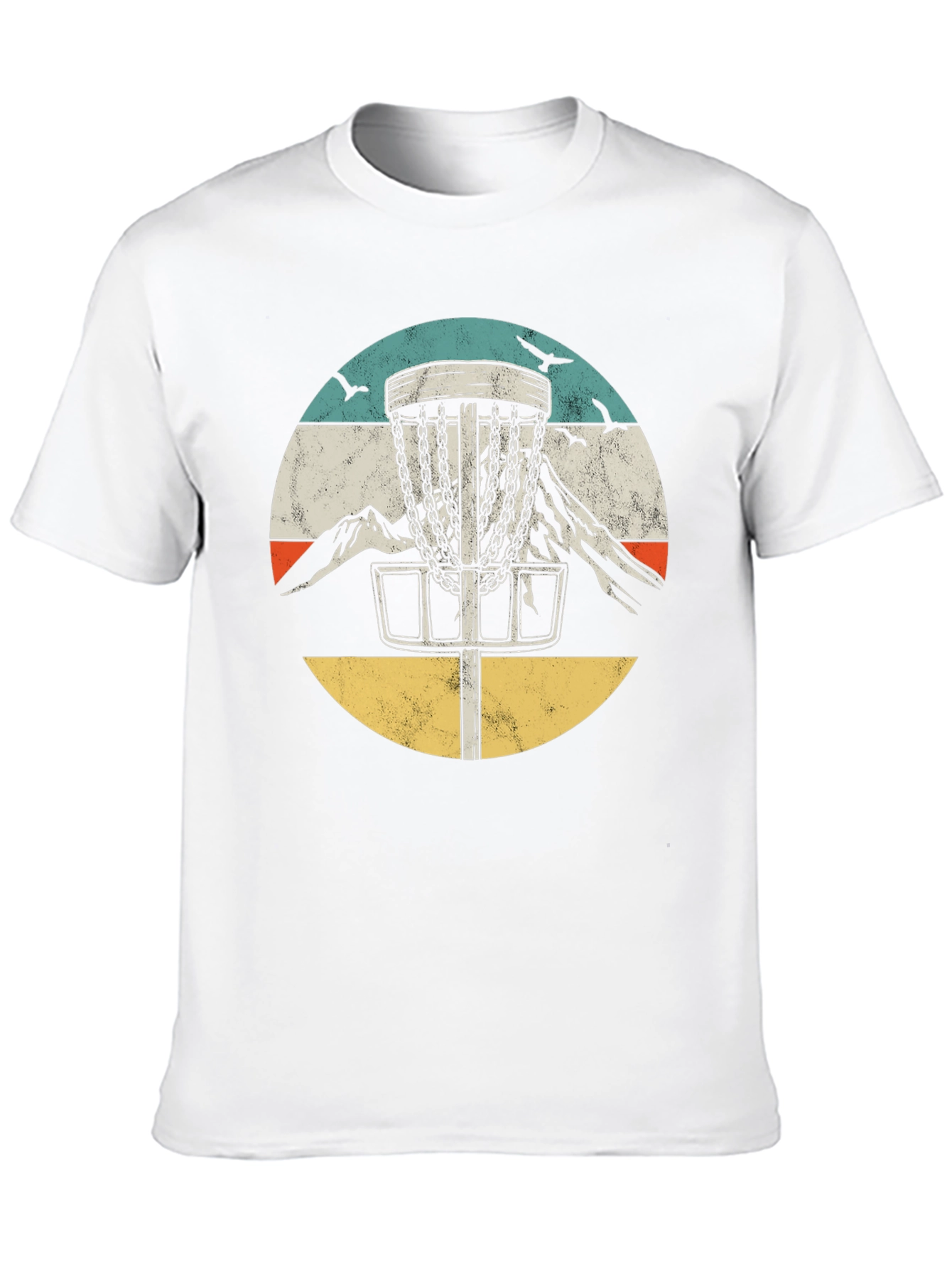 Black Retro Disc Golf Tee - Mountain Design view 10
