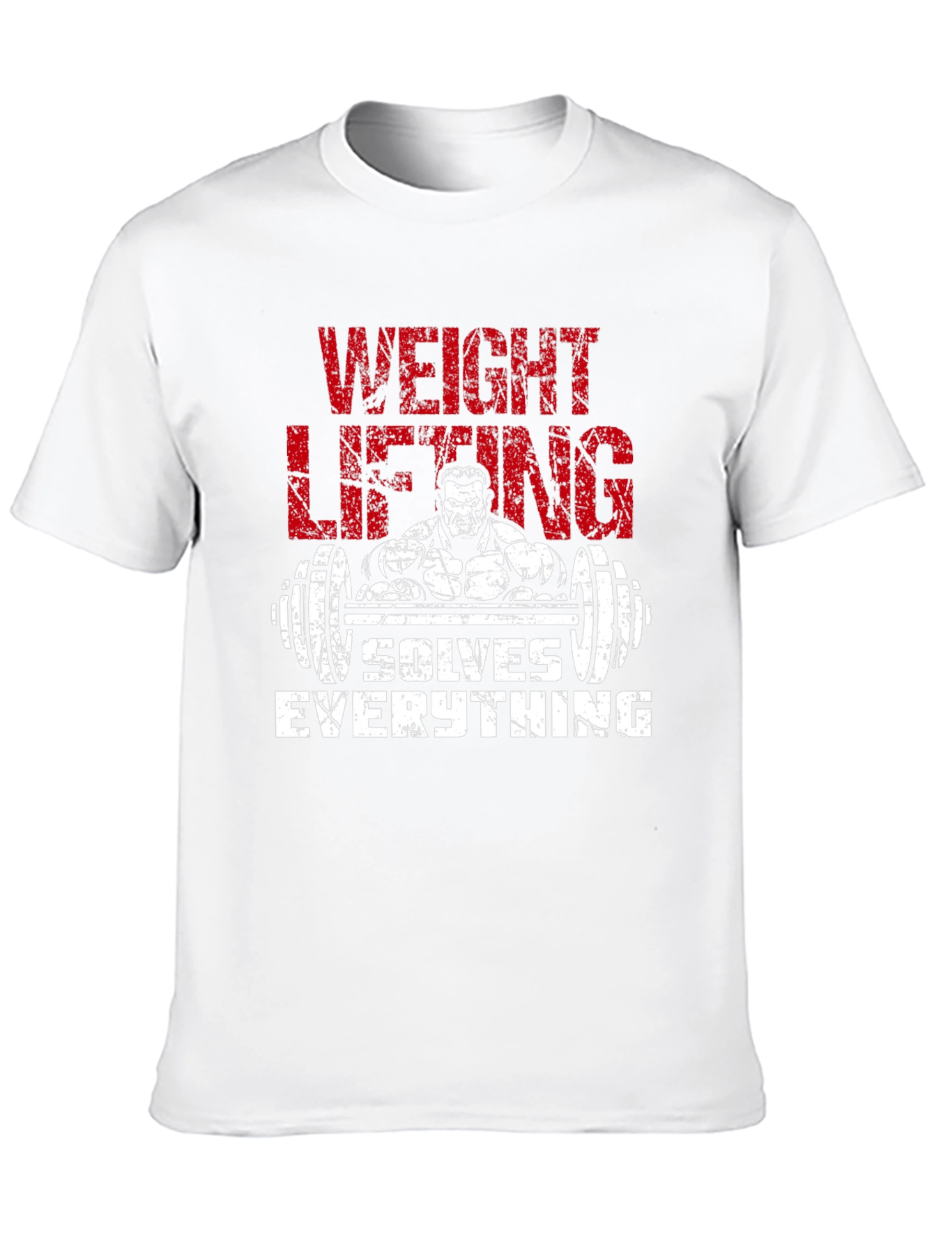 Black Weightlifting Solves Everything Black Graphic Tee view 10