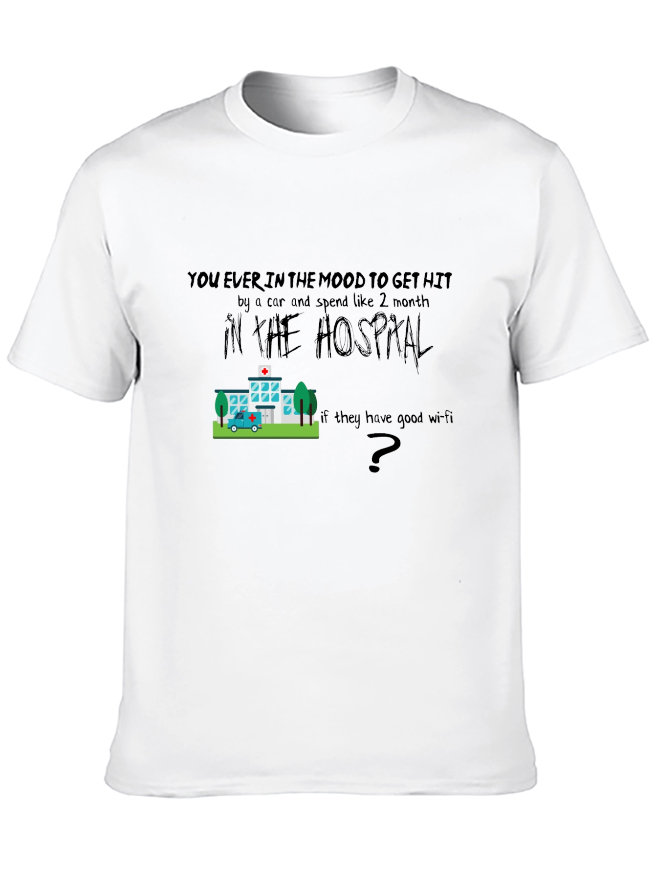 Black Humorous Hospital Graphic T-Shirt view 10