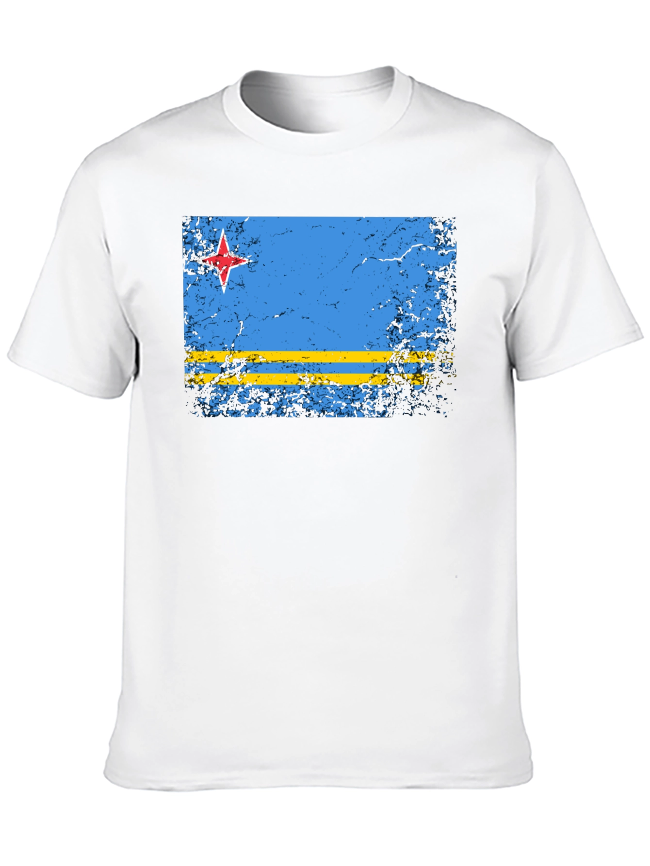 Black Aruba Flag Distressed T-Shirt - Island Pride Tee view 10