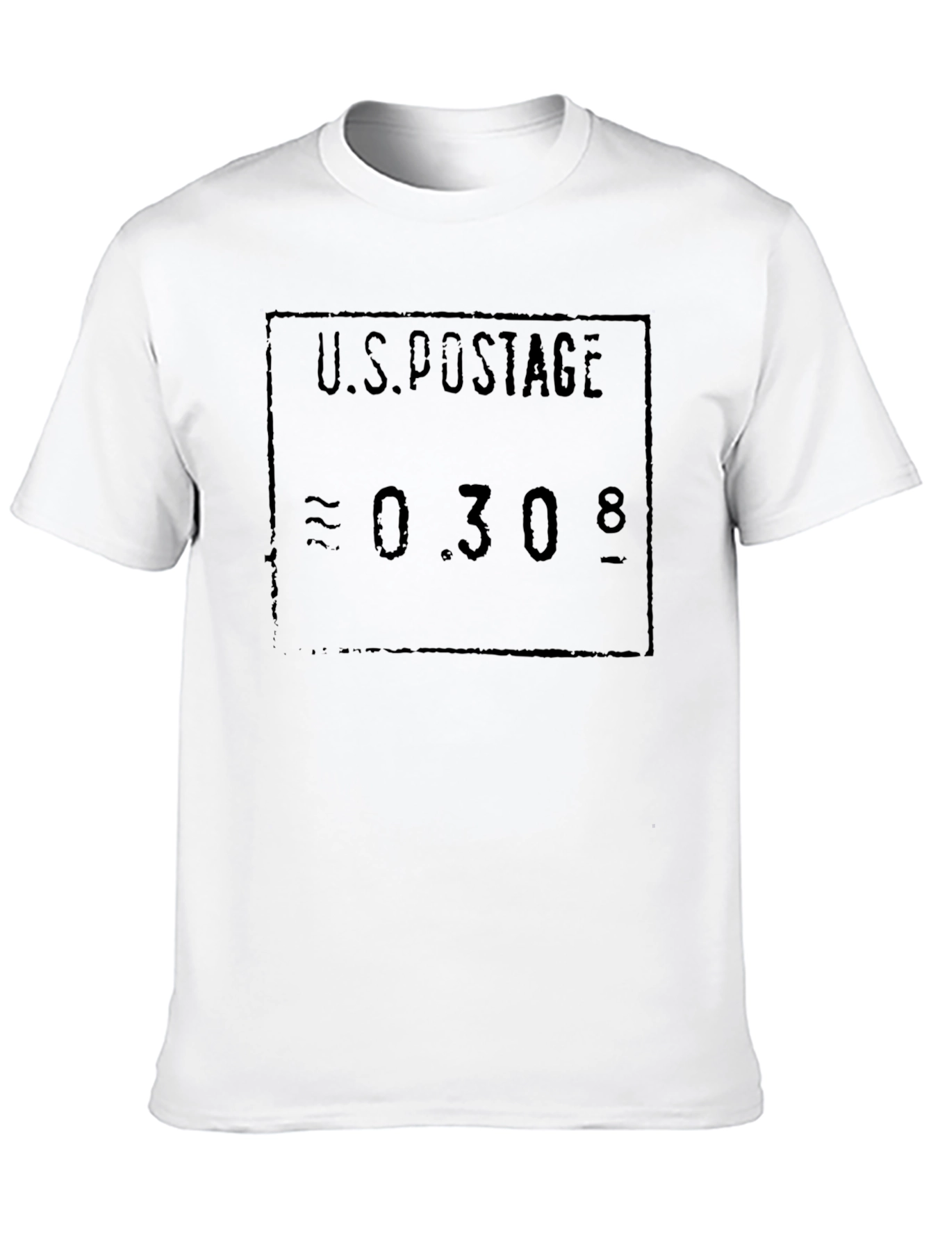 Black Vintage US Postage Stamp Style Graphic Tee - Black Cotton view 10