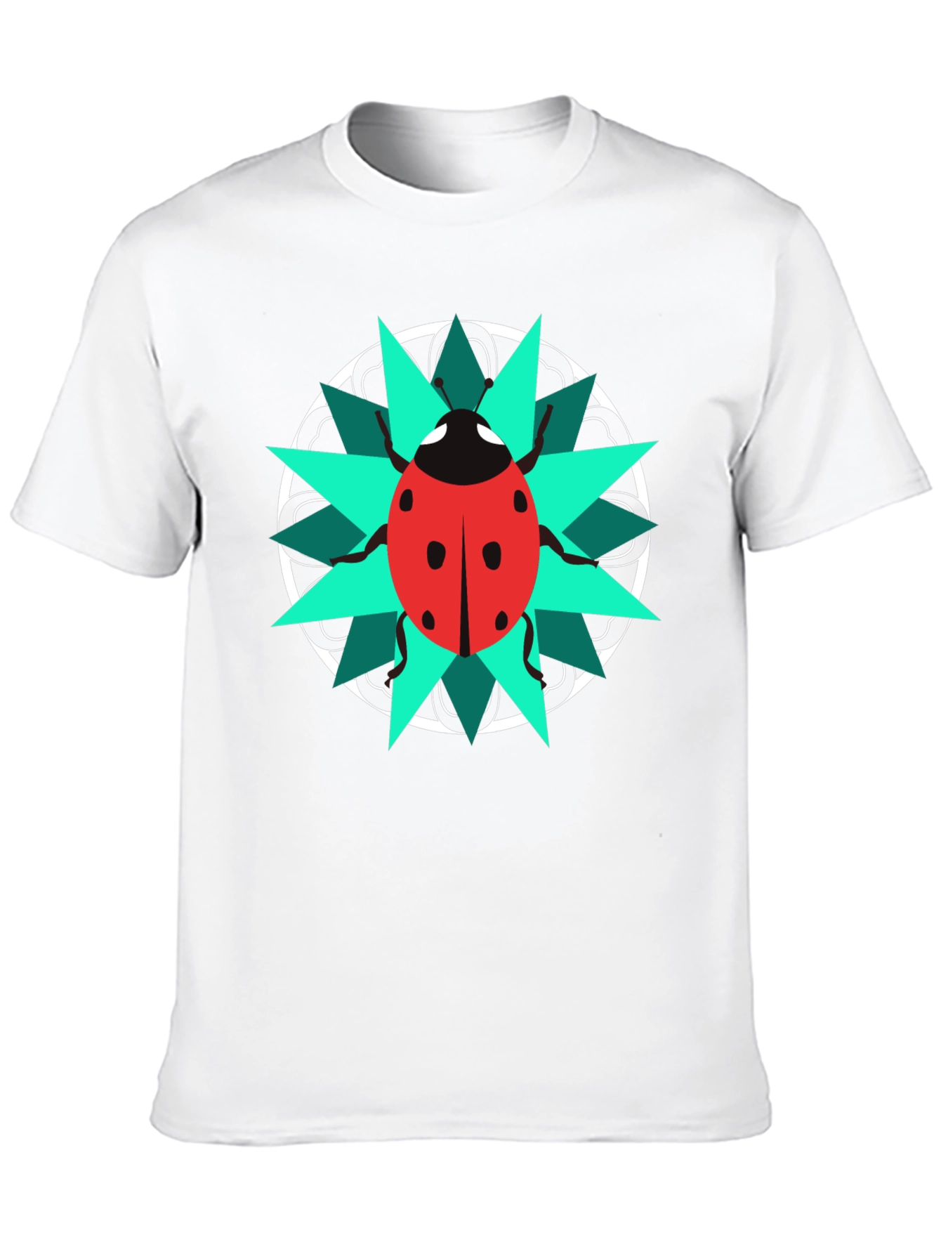 Black Ladybug Mandala Graphic Tee - Stylish Black T-Shirt view 10
