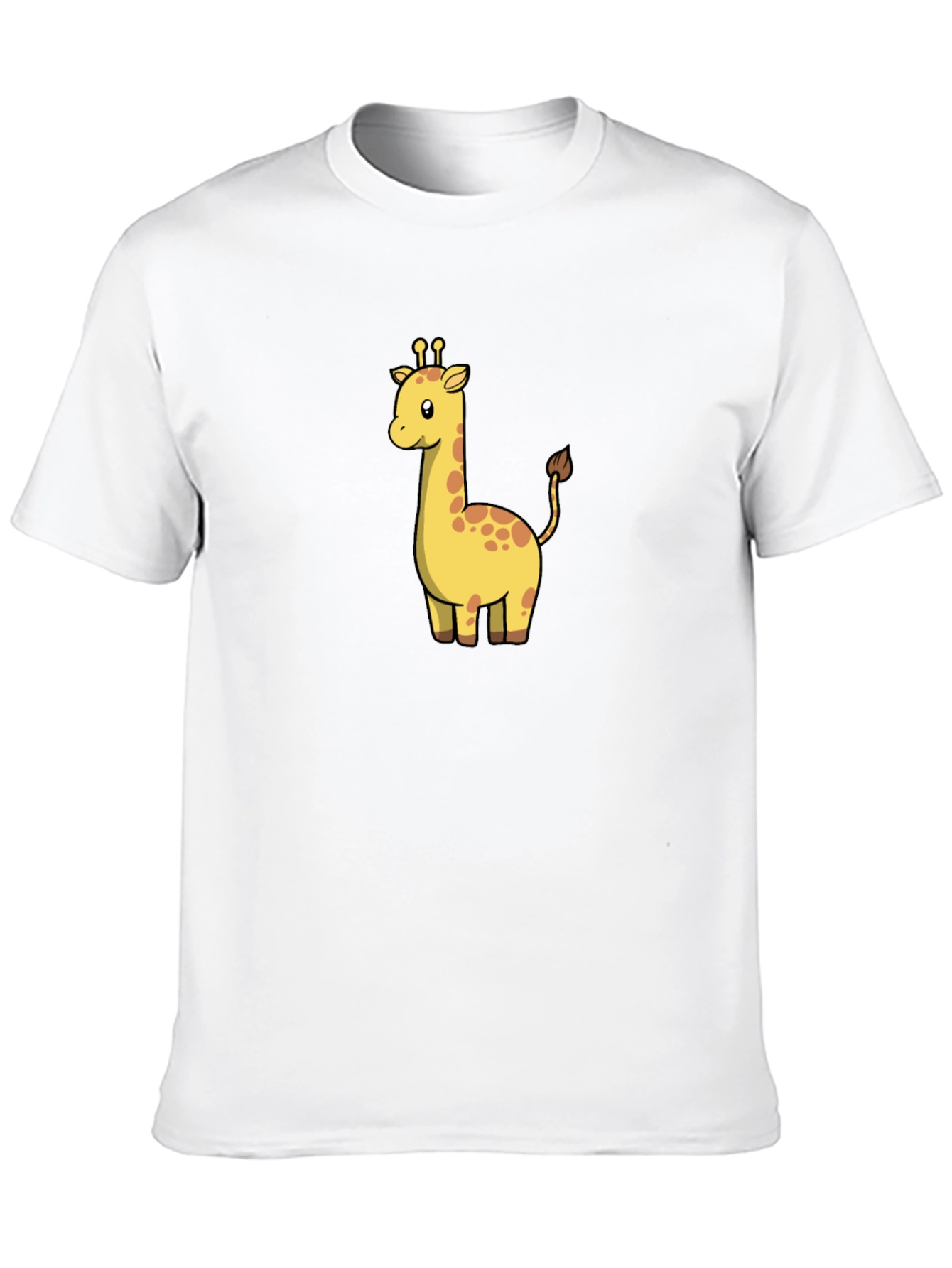 Black Cute Giraffe Graphic Black T-Shirt view 10