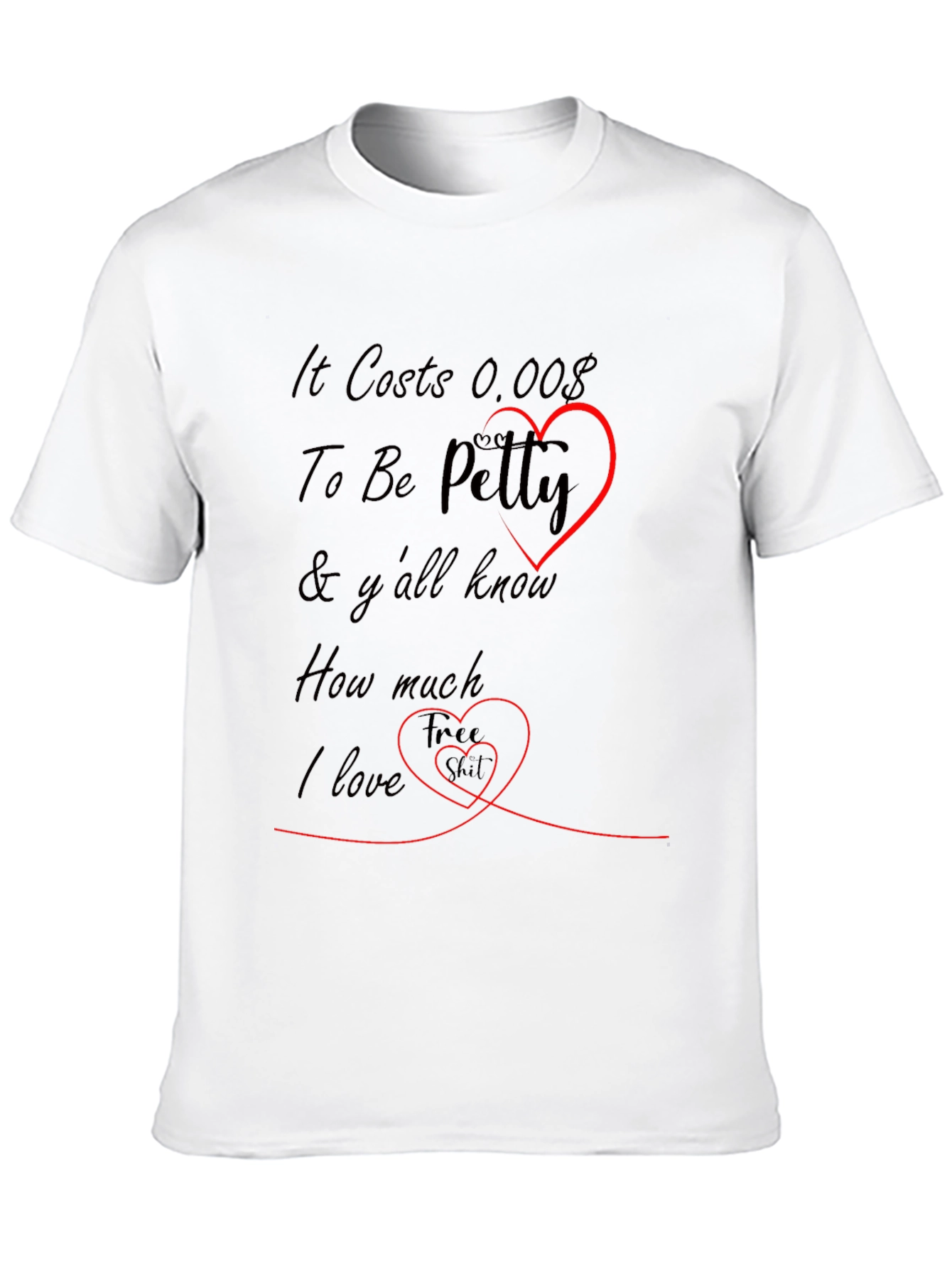 Black It Costs 0.00$ To Be Petty Funny T-Shirt view 10