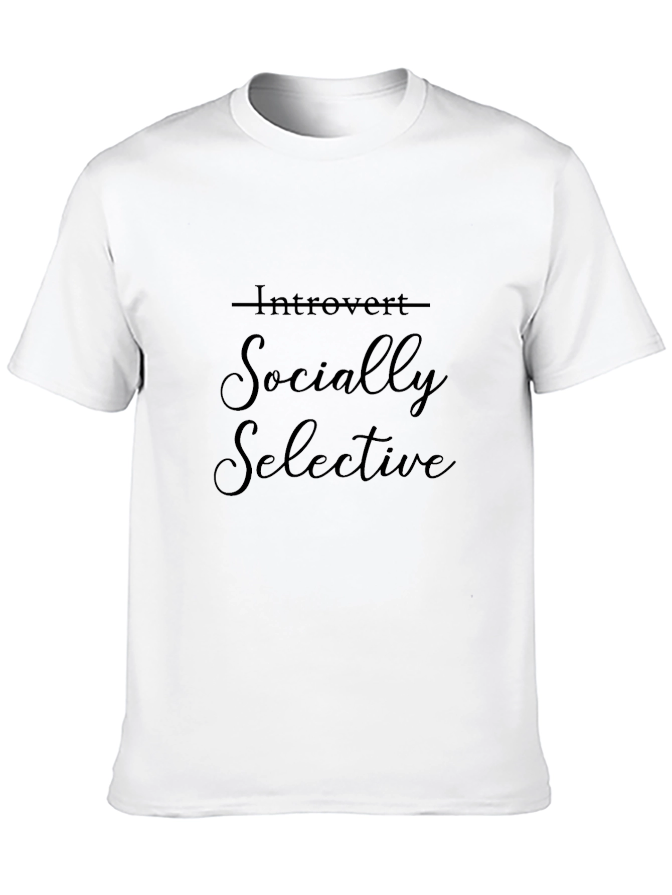 Black Introvert Socially Selective Black T-Shirt view 10