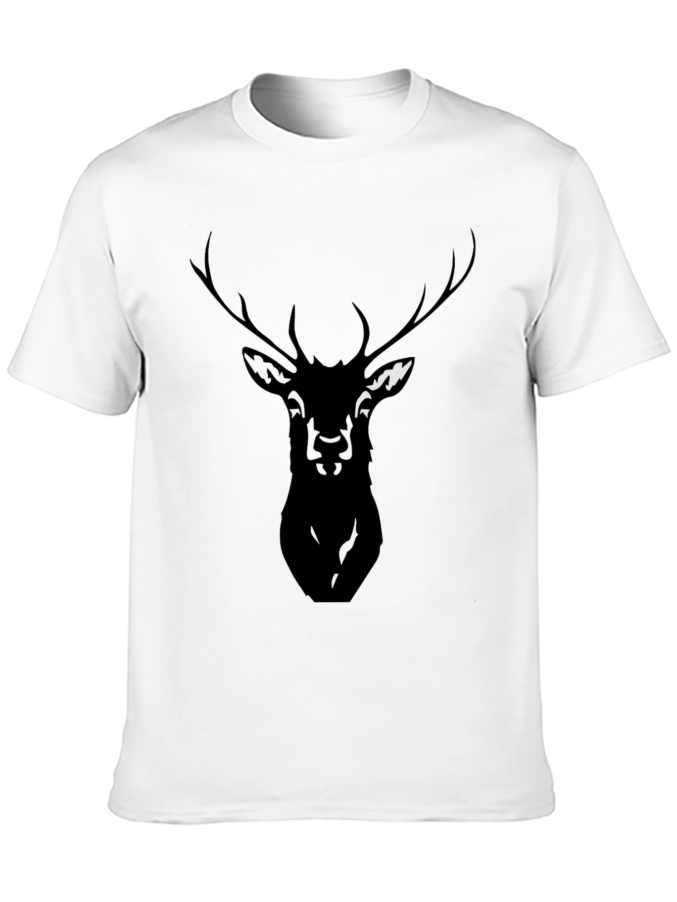 Black Men's Black Deer Graphic Tee - Casual Style view 10