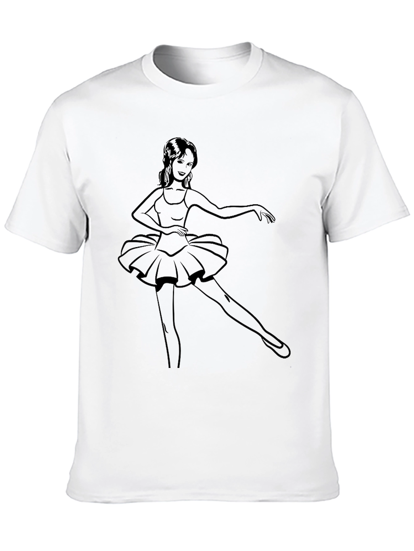 Black Ballerina Graphic Tee - Black Cotton Blend view 10