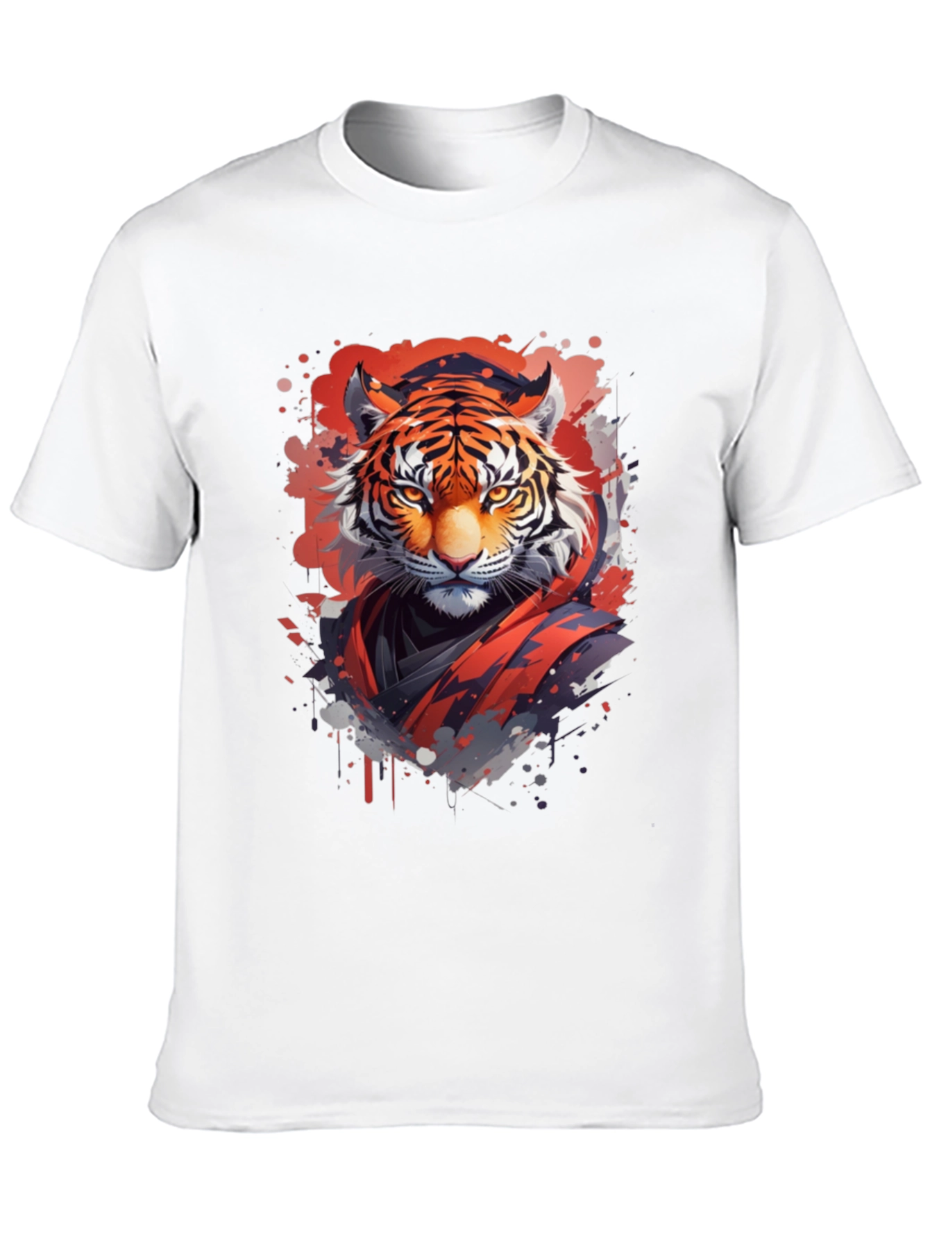 Black Tiger Graphic Print Black T-Shirt view 10