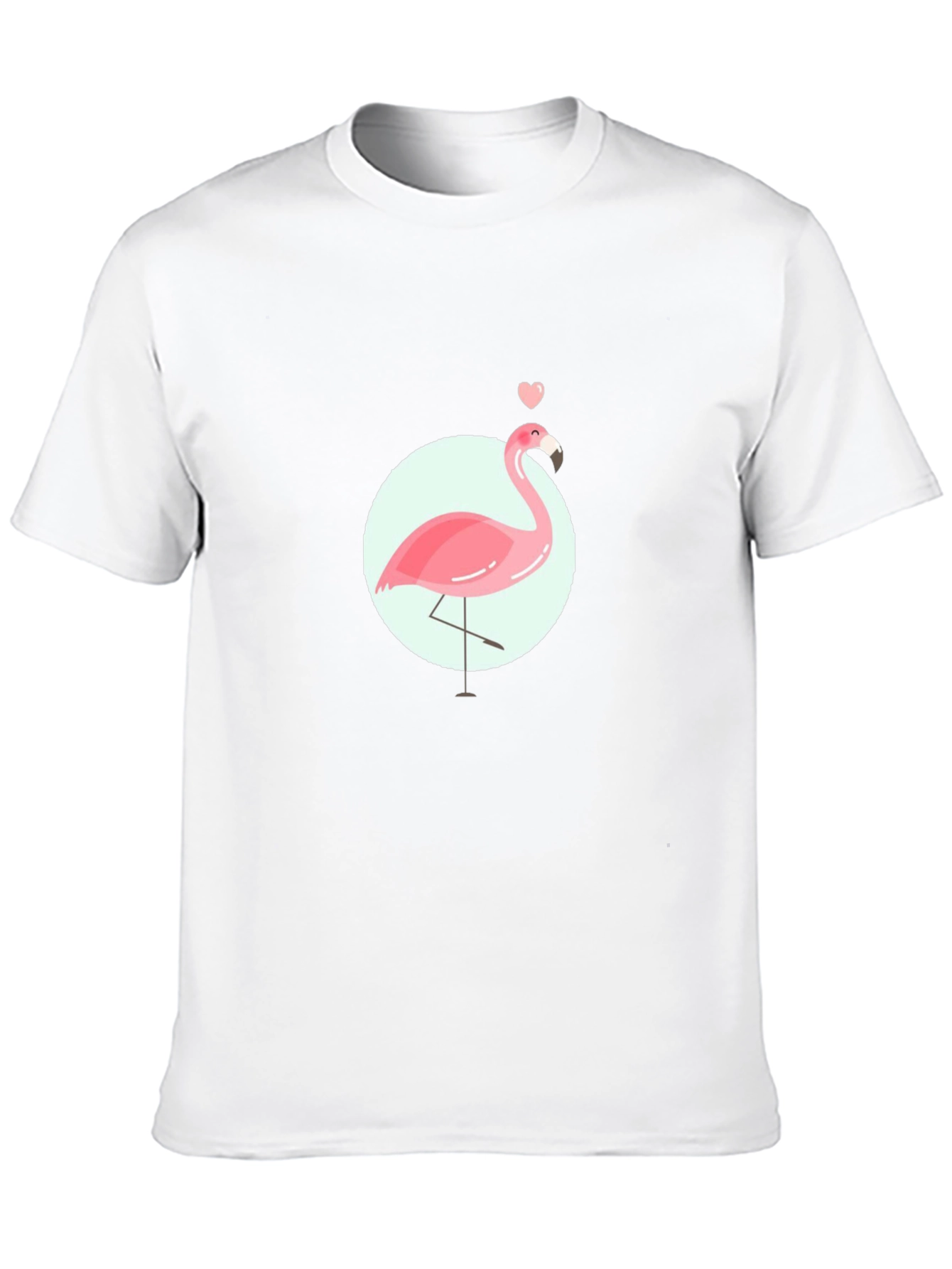 Black Pink Flamingo Graphic Tee - Black Cotton Casual T-Shirt view 10
