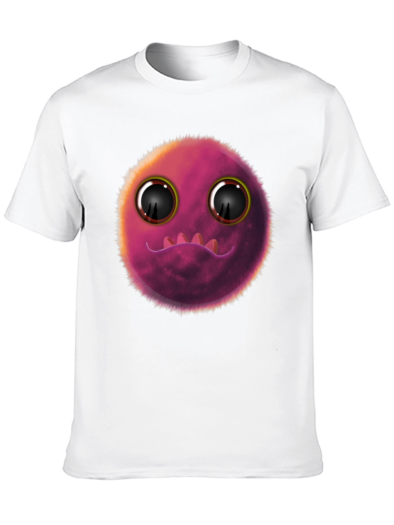 Black Fuzzy Monster Graphic Tee - Fun Novelty T-Shirt view 10