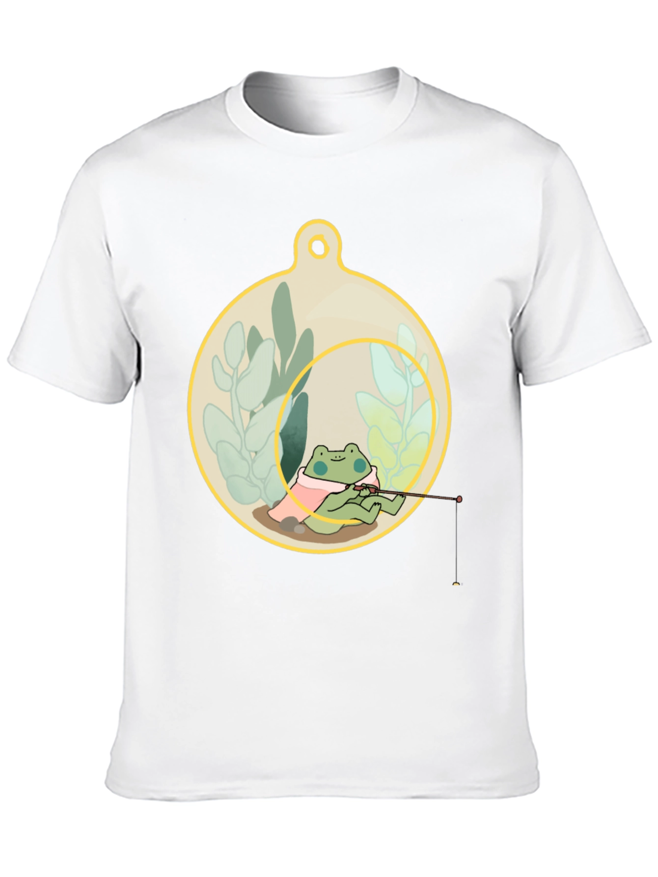 Black Frog Fishing in a Terrarium T-Shirt view 10