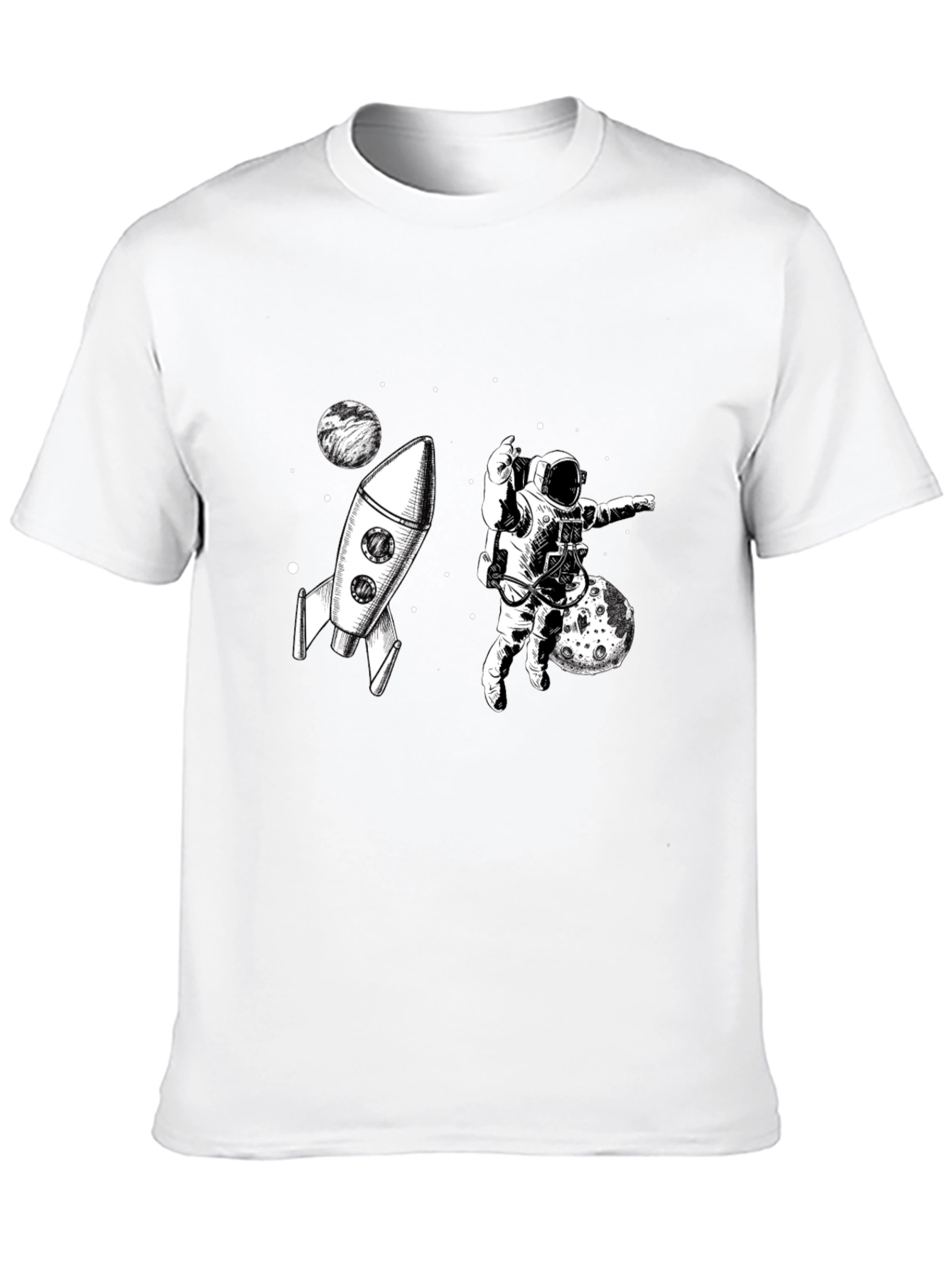 Black Space Explorer Graphic Tee - Black Cotton T-Shirt view 10