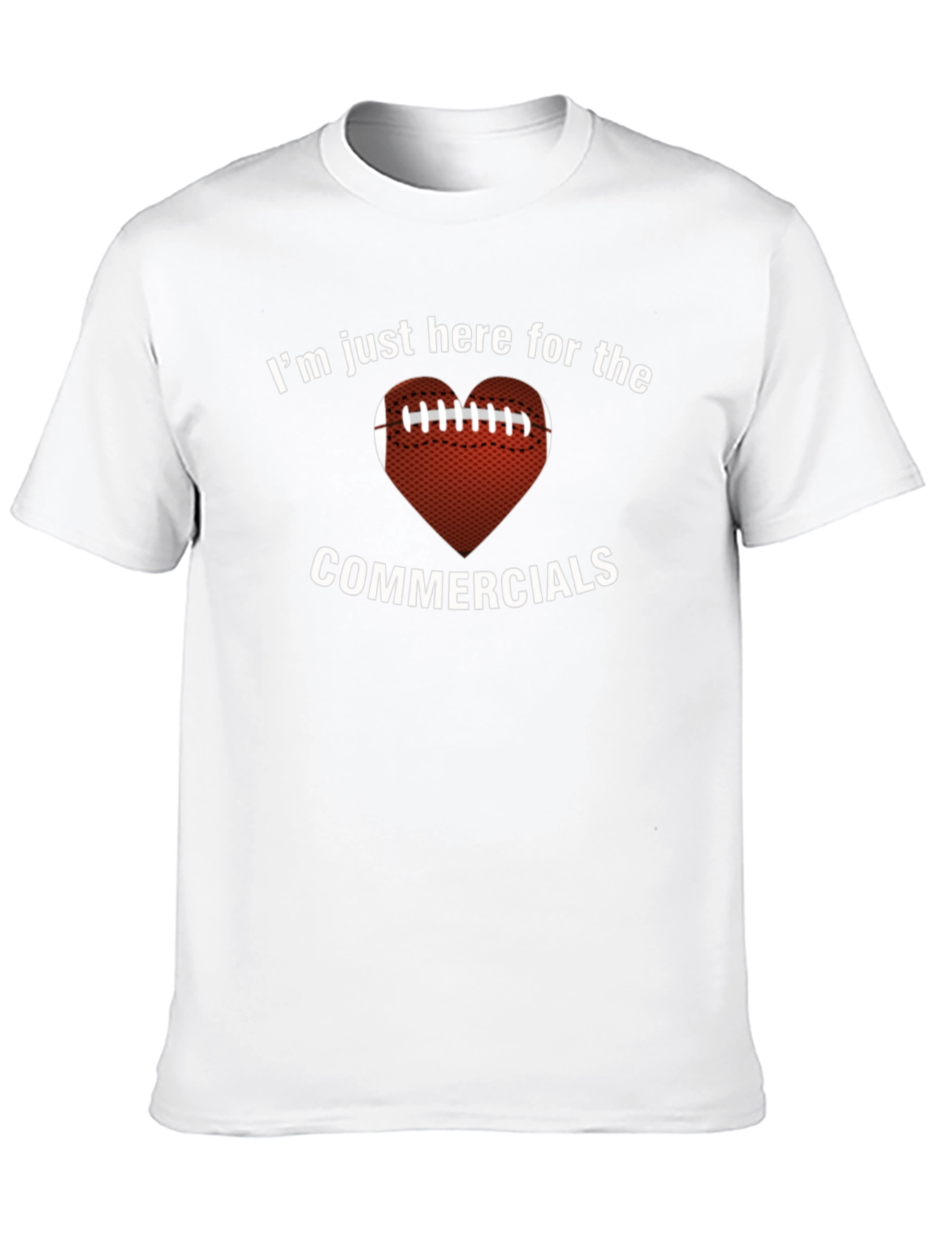 Black Football Heart Commercials T-Shirt view 10