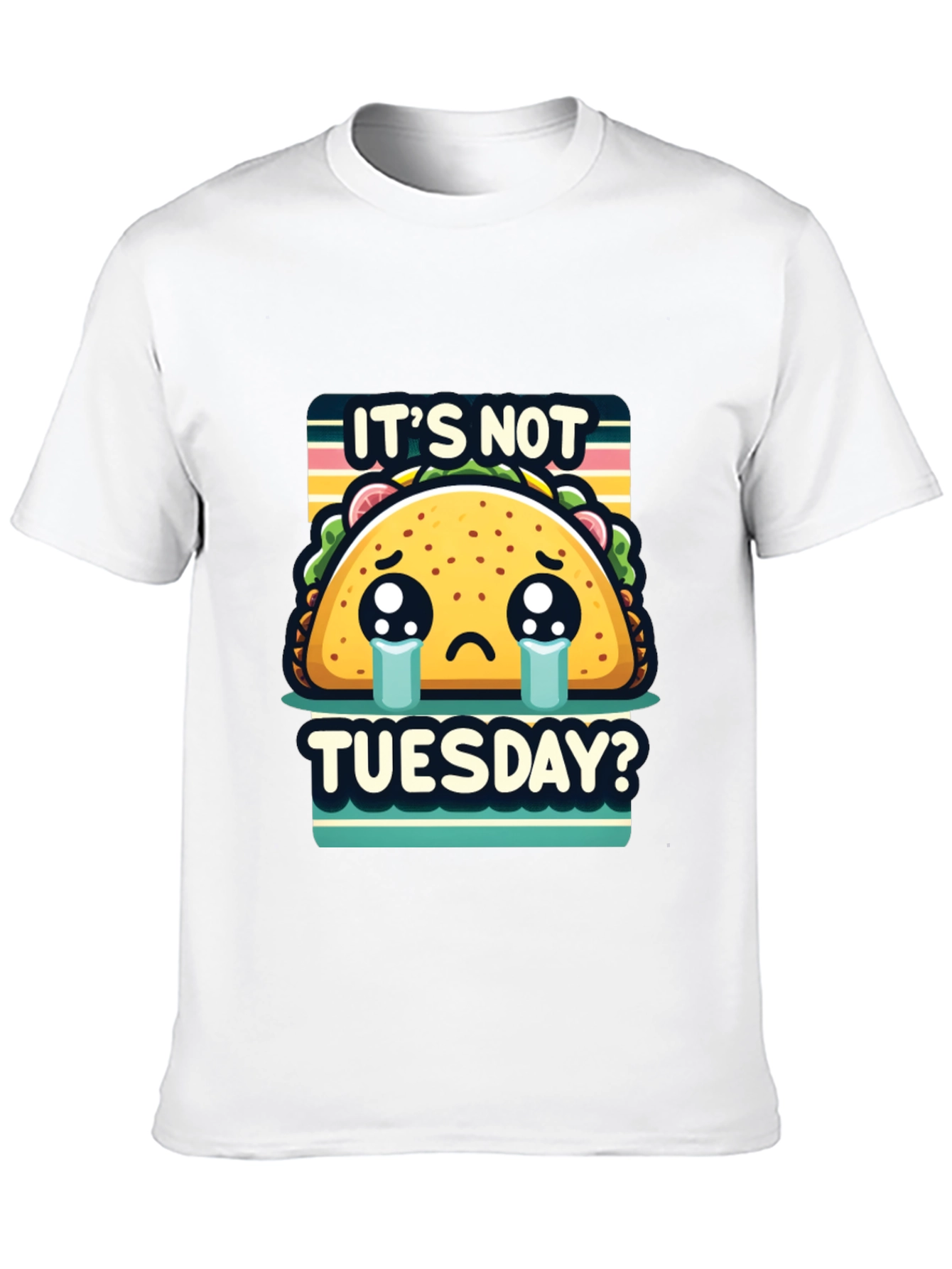 Black It's Not Tuesday Taco T-Shirt - Sad Taco Graphic Tee view 10