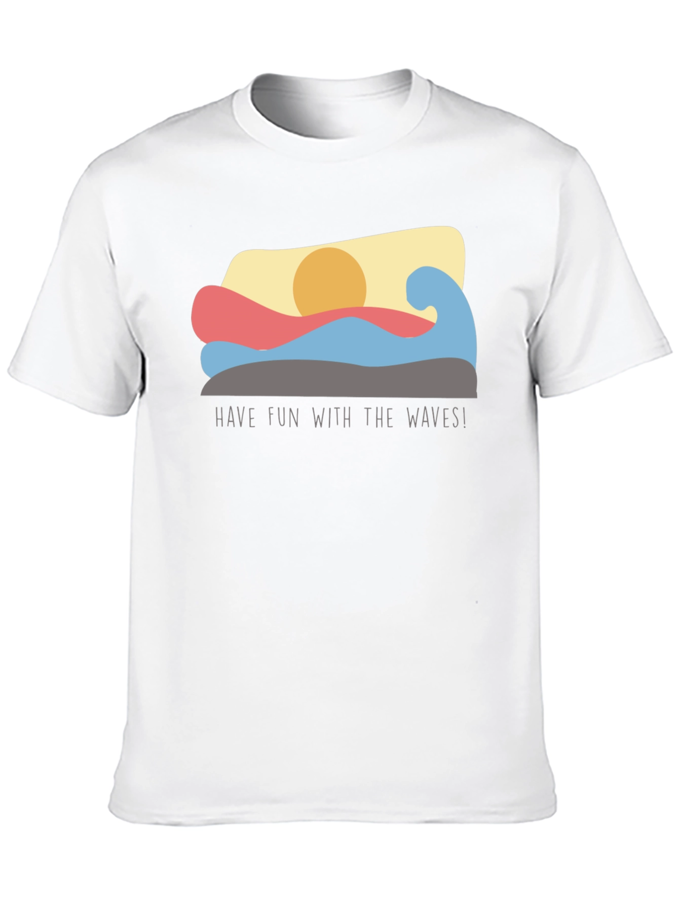 Black Fun Waves Graphic Tee - Black Cotton T-Shirt view 10