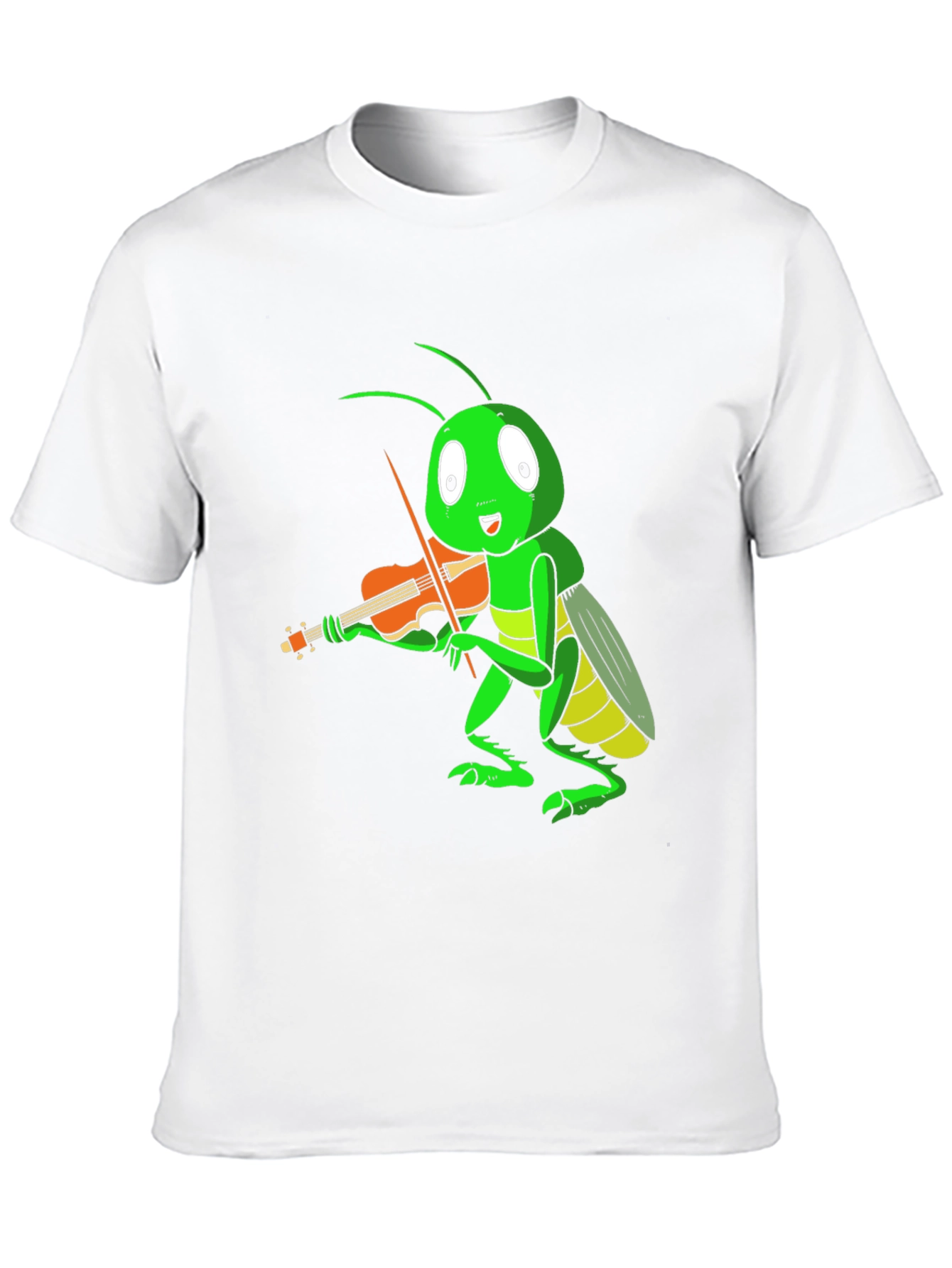 Black Grasshopper Violinist T-Shirt - Unique Graphic Tee view 10