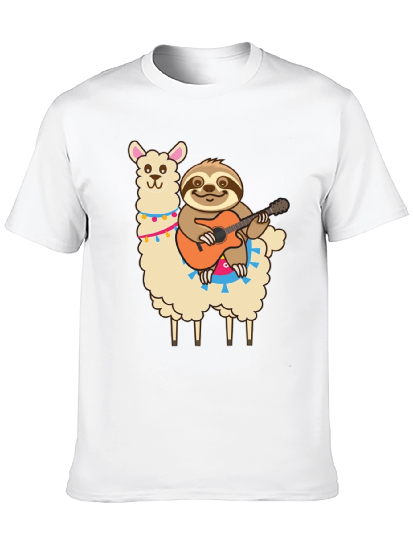 Black Llama & Sloth Guitar T-Shirt view 10