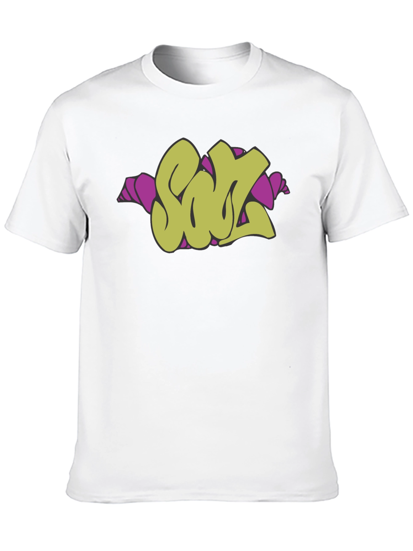 Black Graffiti Style Olive 'SOUL' Graphic Black T-Shirt view 10