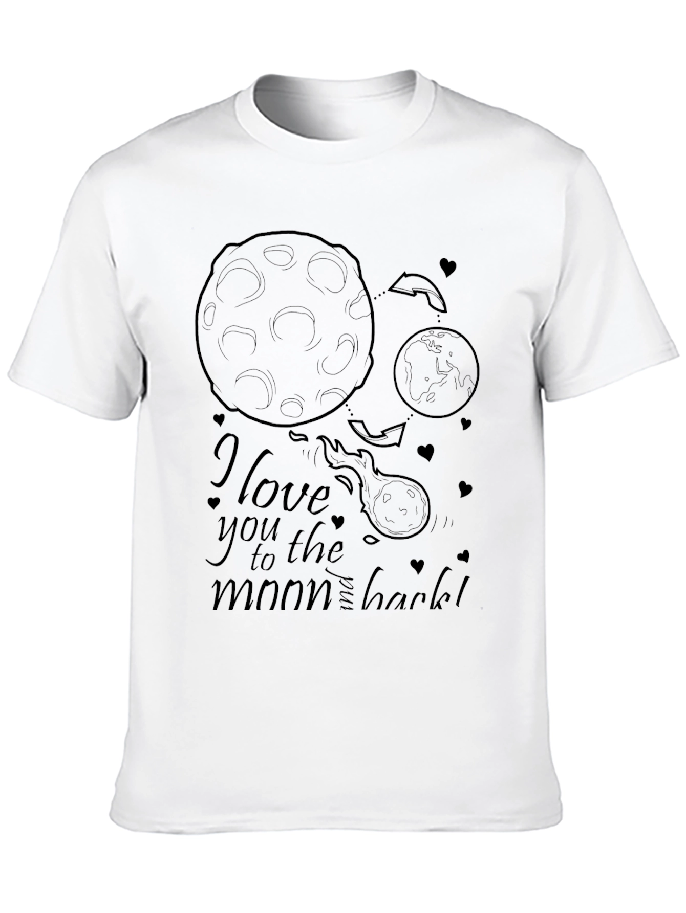 Black I Love You to the Moon and Back T-Shirt view 10